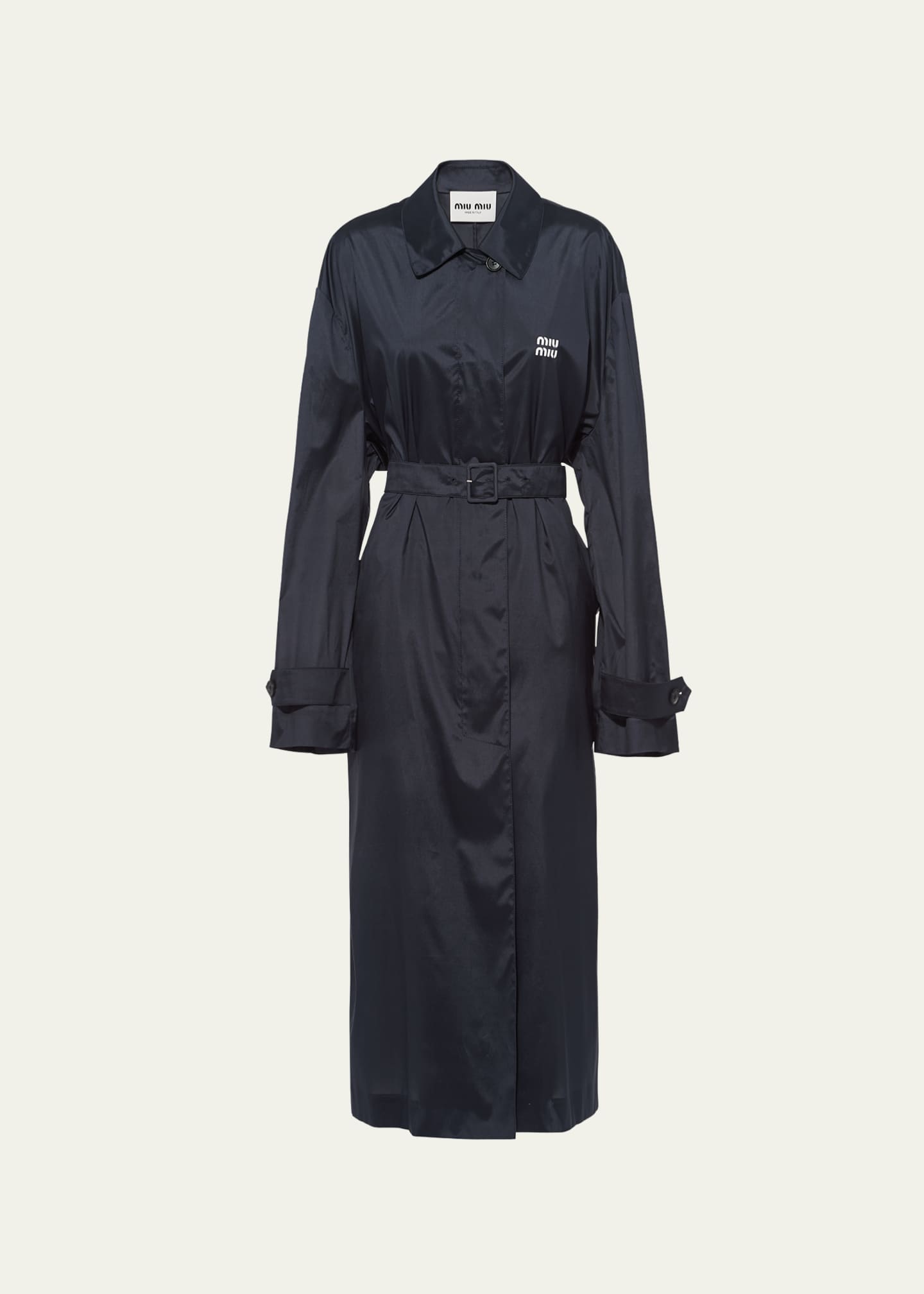 Miu Miu Technical Silk Jumpsuit, Women, Black, Size 38