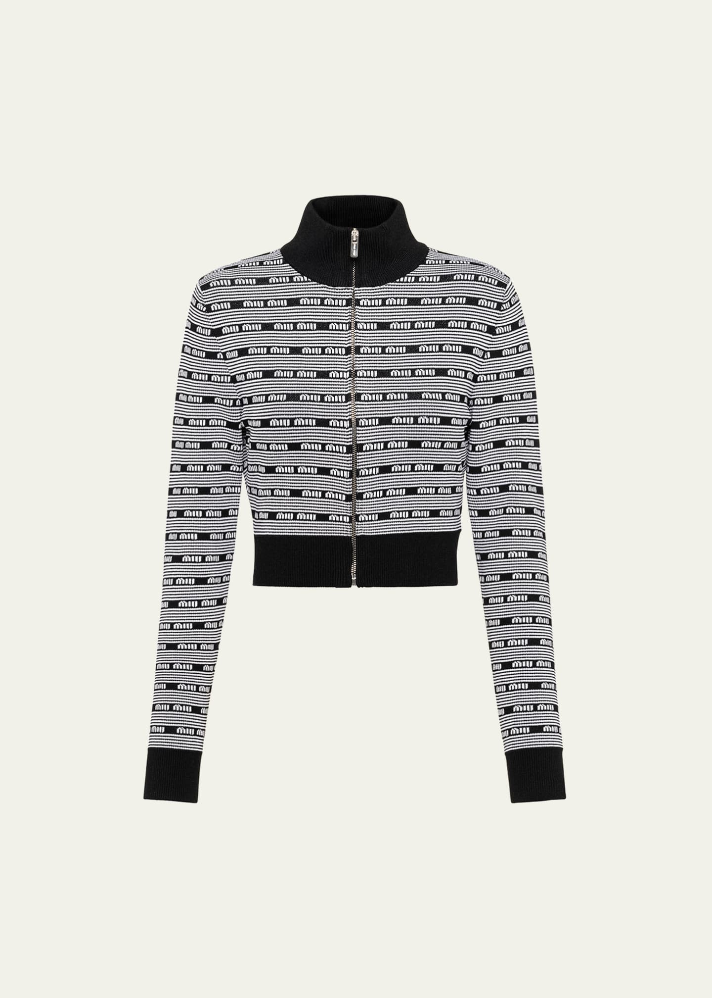 graphic knit cropped cardigan