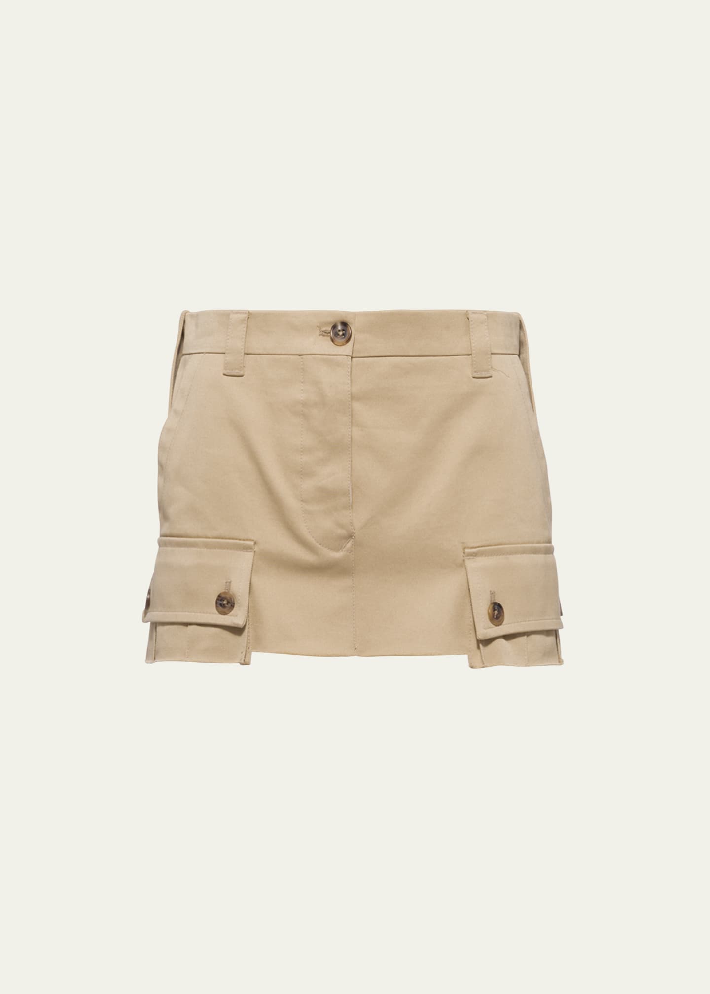 【送料&関税込】Miu Miu Cream Canvas Mini Skirt Beige/cognac Canvas Miniskirt | Miu Miu