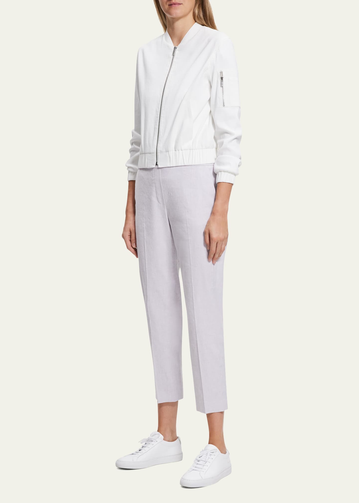 Theory LinenBlend Classic Bomber Jacket Bergdorf Goodman