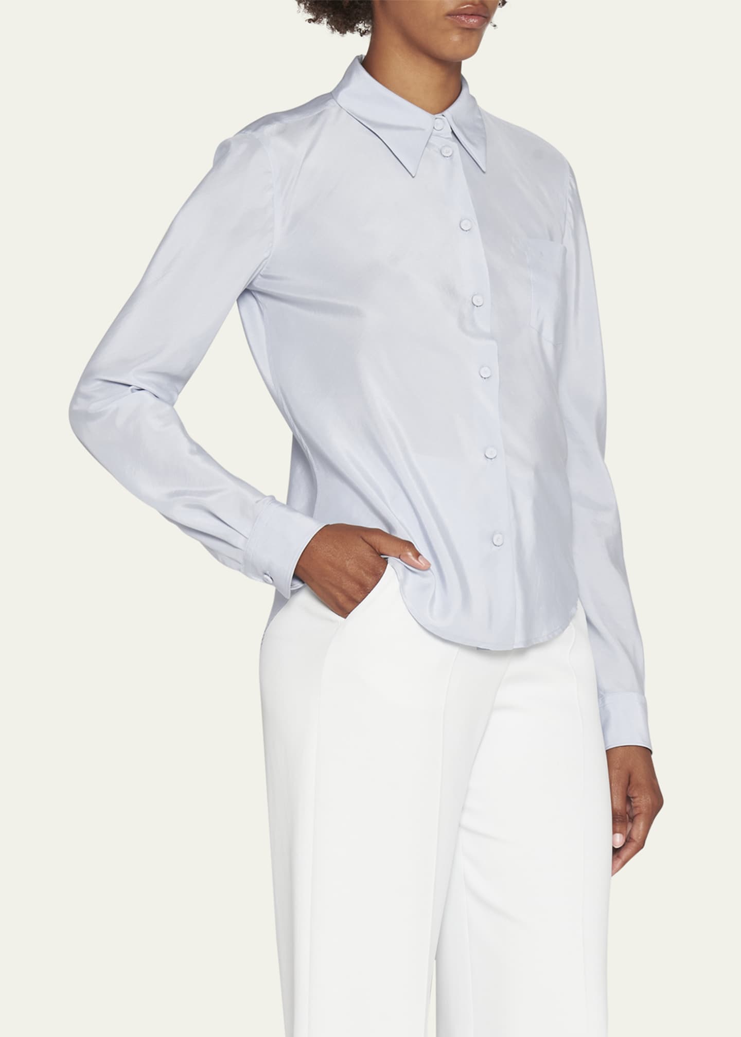 Giorgio Armani Silk Button Down Blouse Bergdorf Goodman
