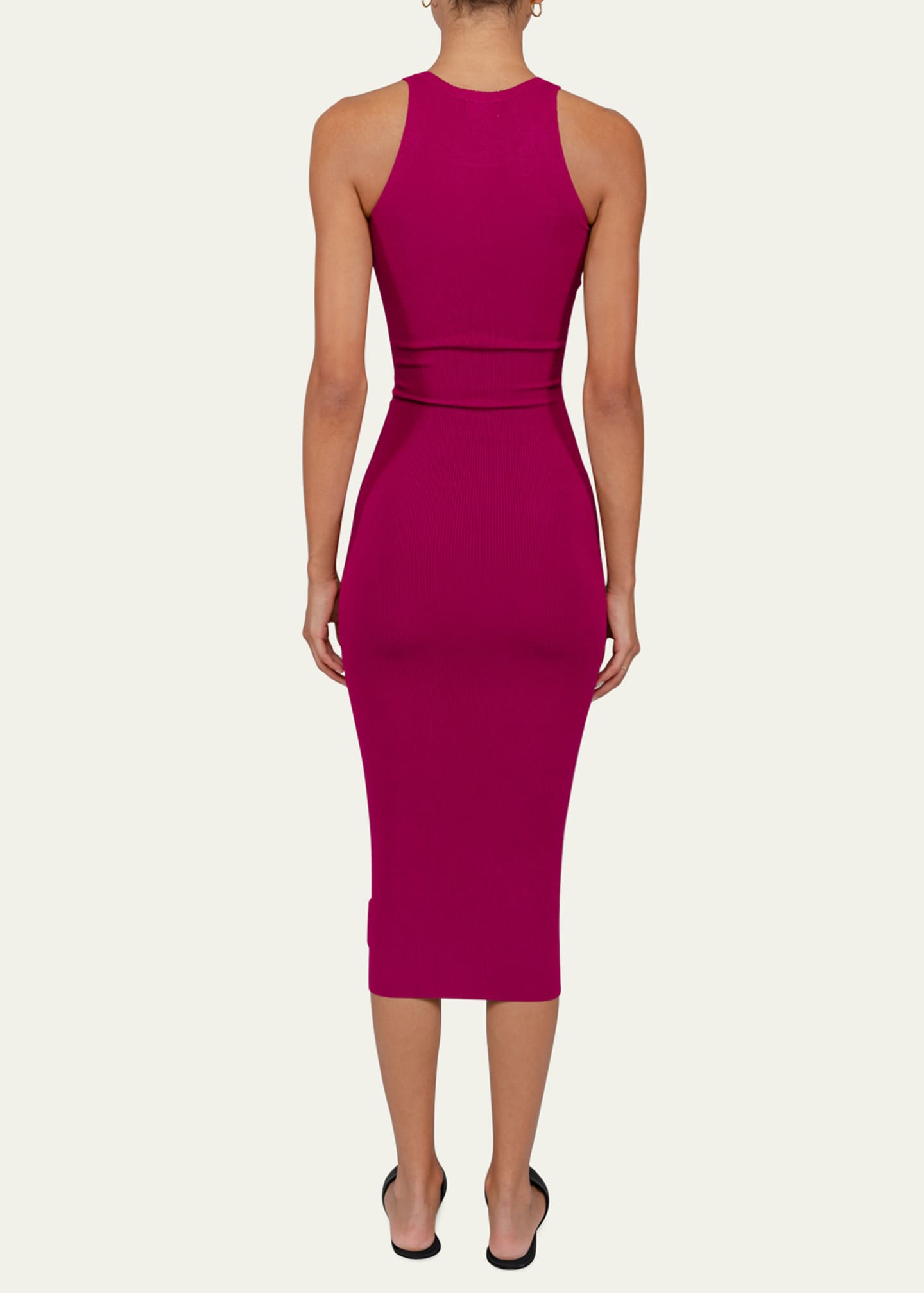 LESET Grace Sleeveless RibKnit Midi Bodycon Dress Bergdorf Goodman