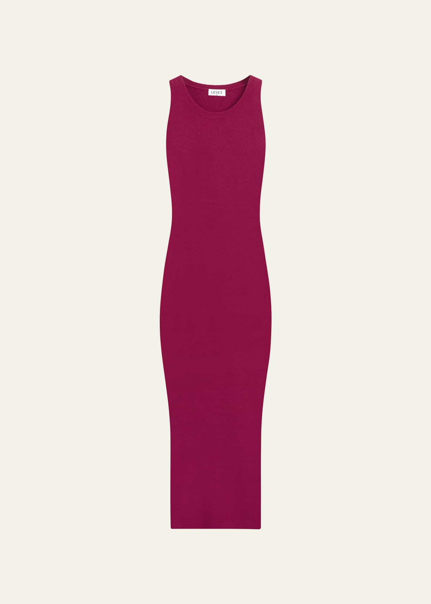 LESET Grace Sleeveless RibKnit Midi Bodycon Dress Bergdorf Goodman