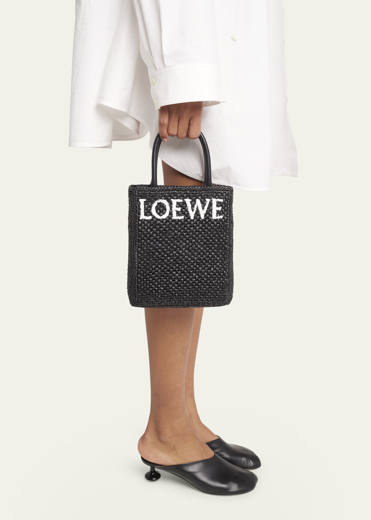 Loewe A4 Logo North-South Raffia Tote Bag - Bergdorf Goodman