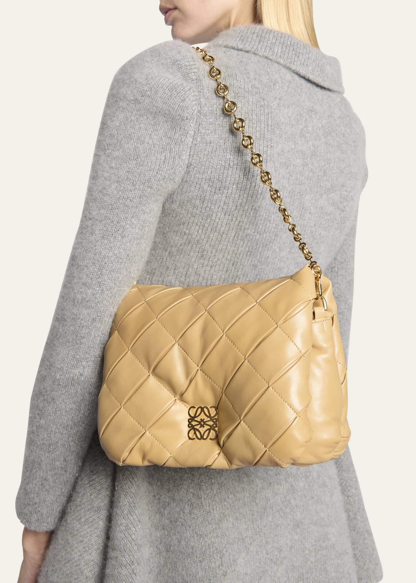 Loewe Goya Pleated Puffer Shoulder Bag - ShopStyle