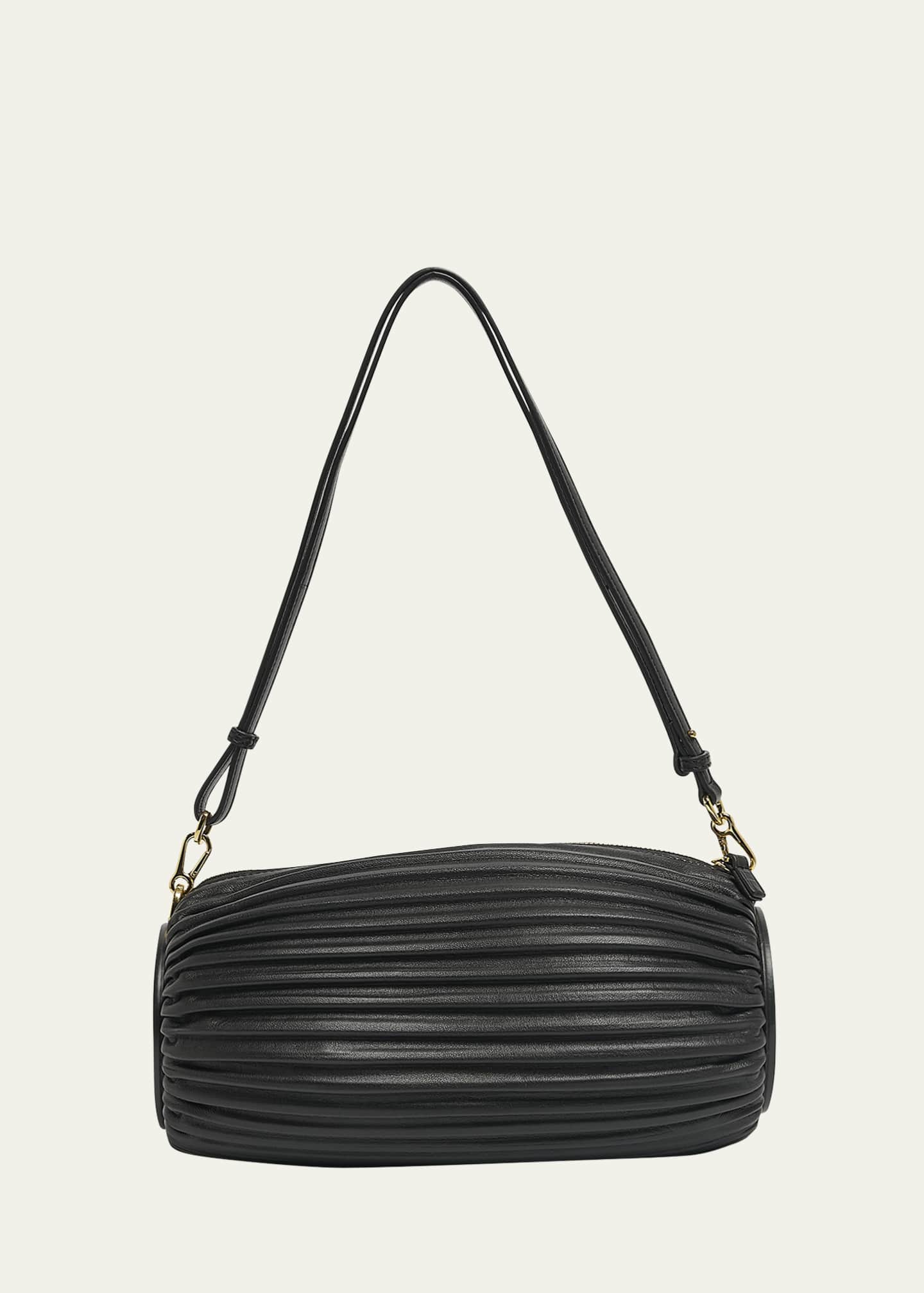 Loewe - Women's Bracelet Pleated Shoulder Bag - Black - Leather
