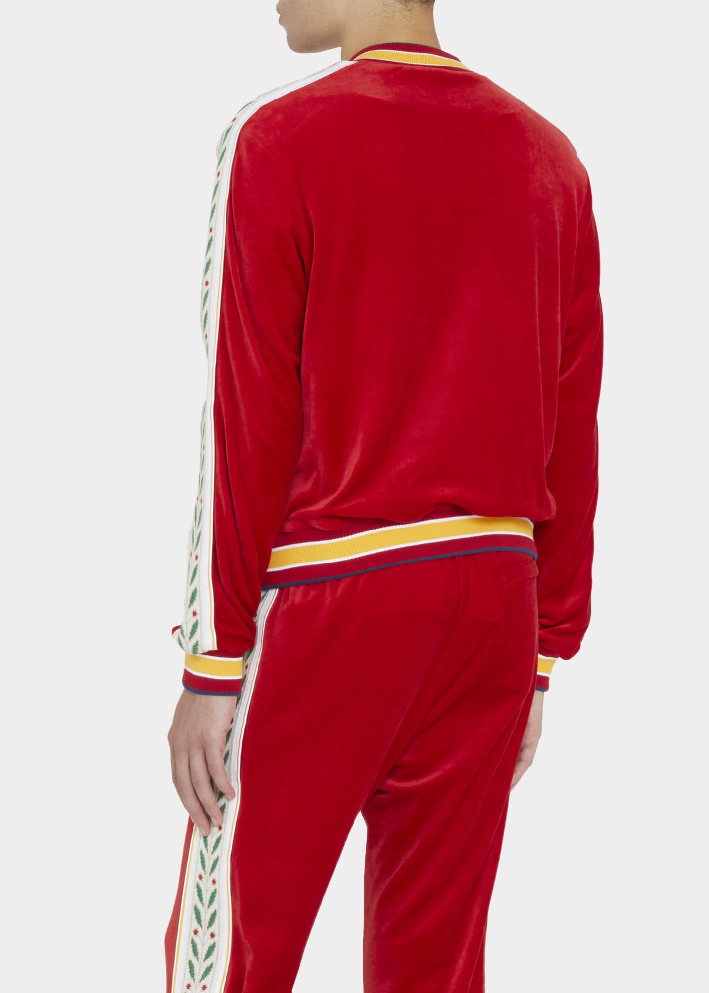 CASABLANCA Men's Velvet LaurelStripe Track Jacket Bergdorf Goodman