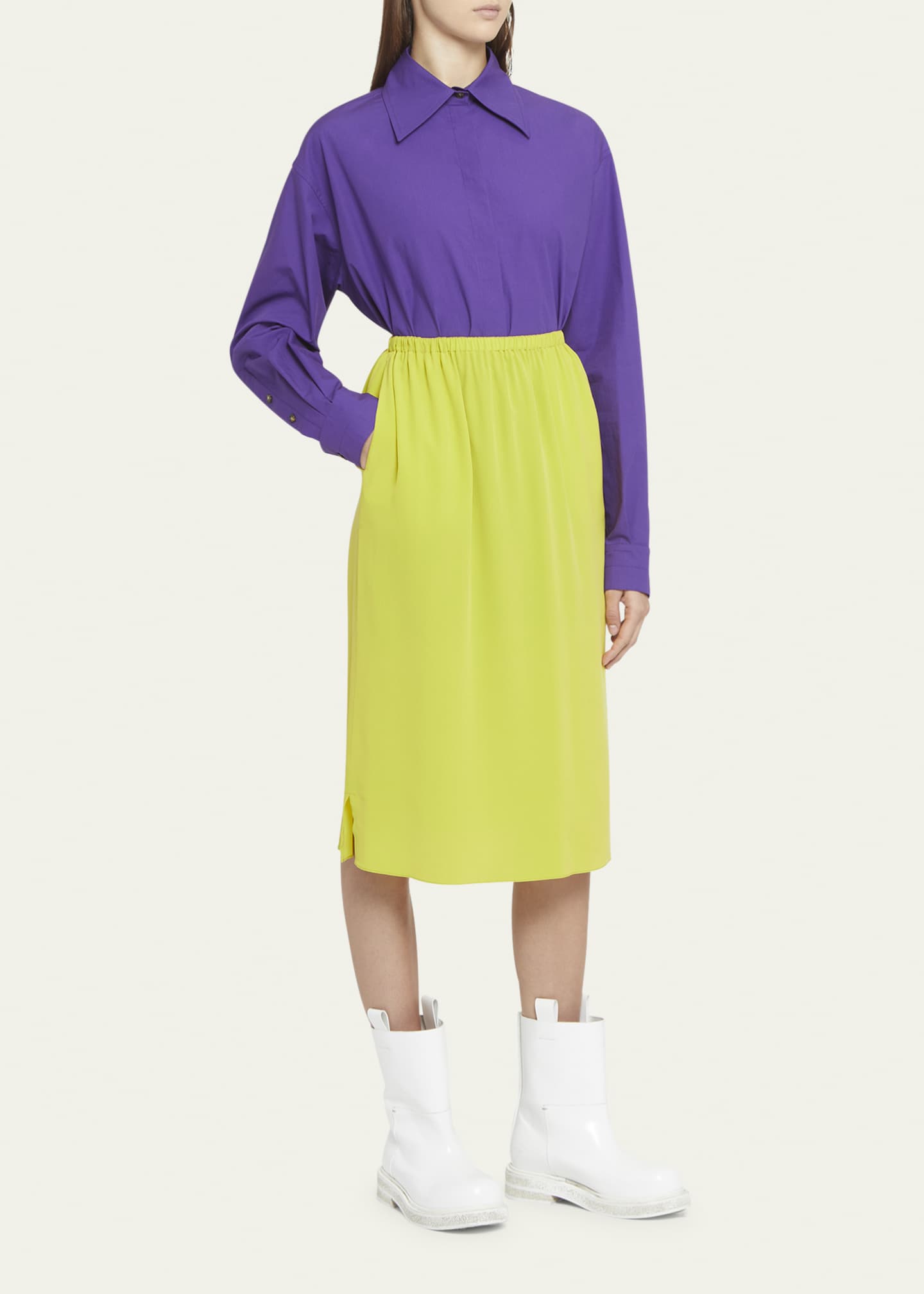 Quira PullOn Silk Midi Skirt Bergdorf Goodman