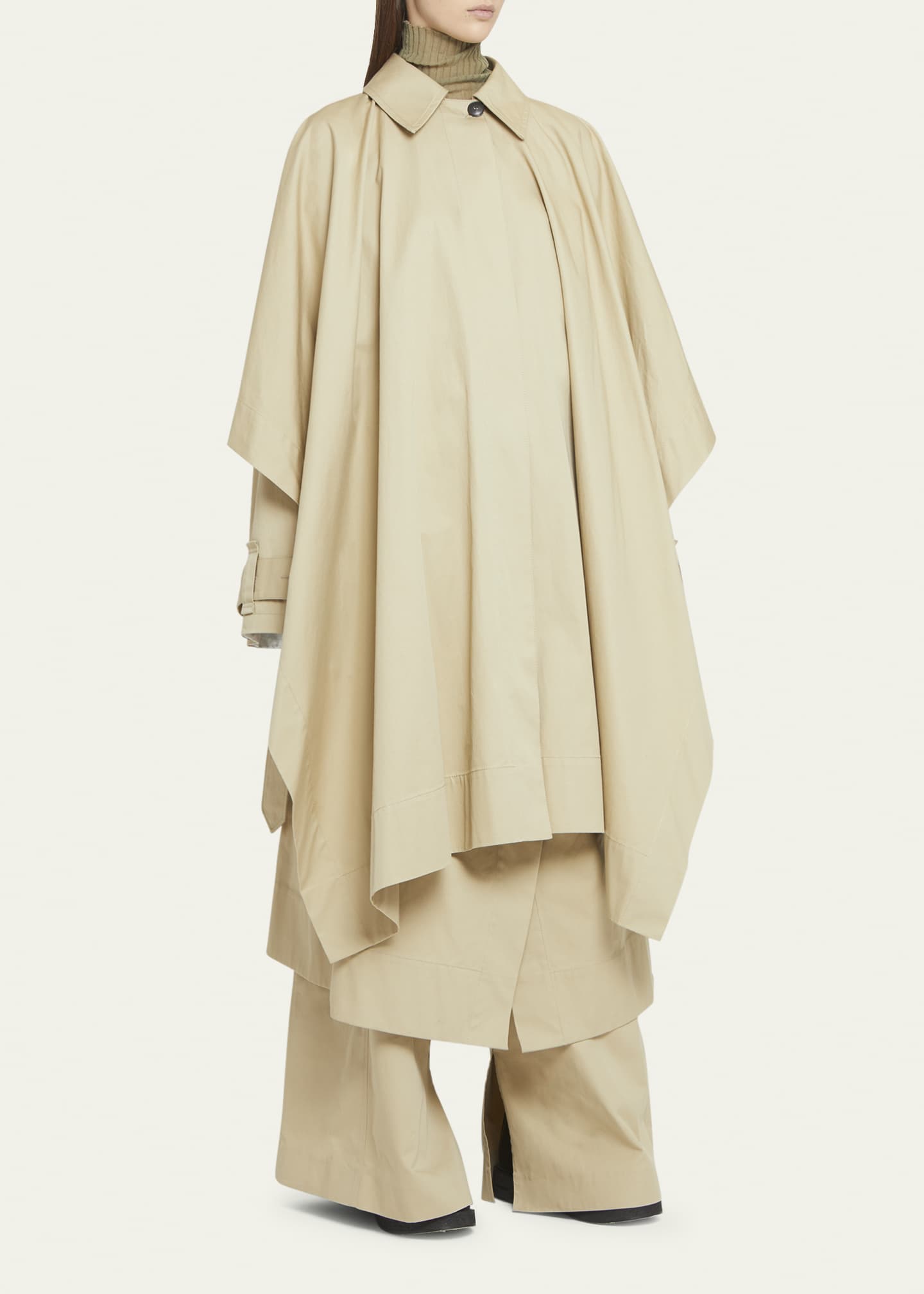 Quira Asymmetric Self-Tie Trench Coat with Panel - Bergdorf Goodman