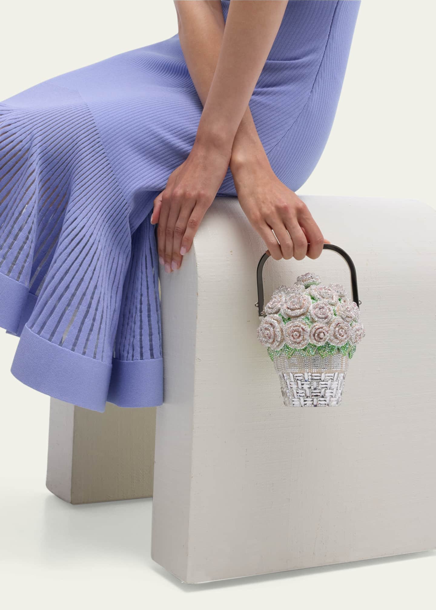 Judith Leiber Couture Basket of Roses Blush Bouquet Top-Handle Bag Image 2 of 5