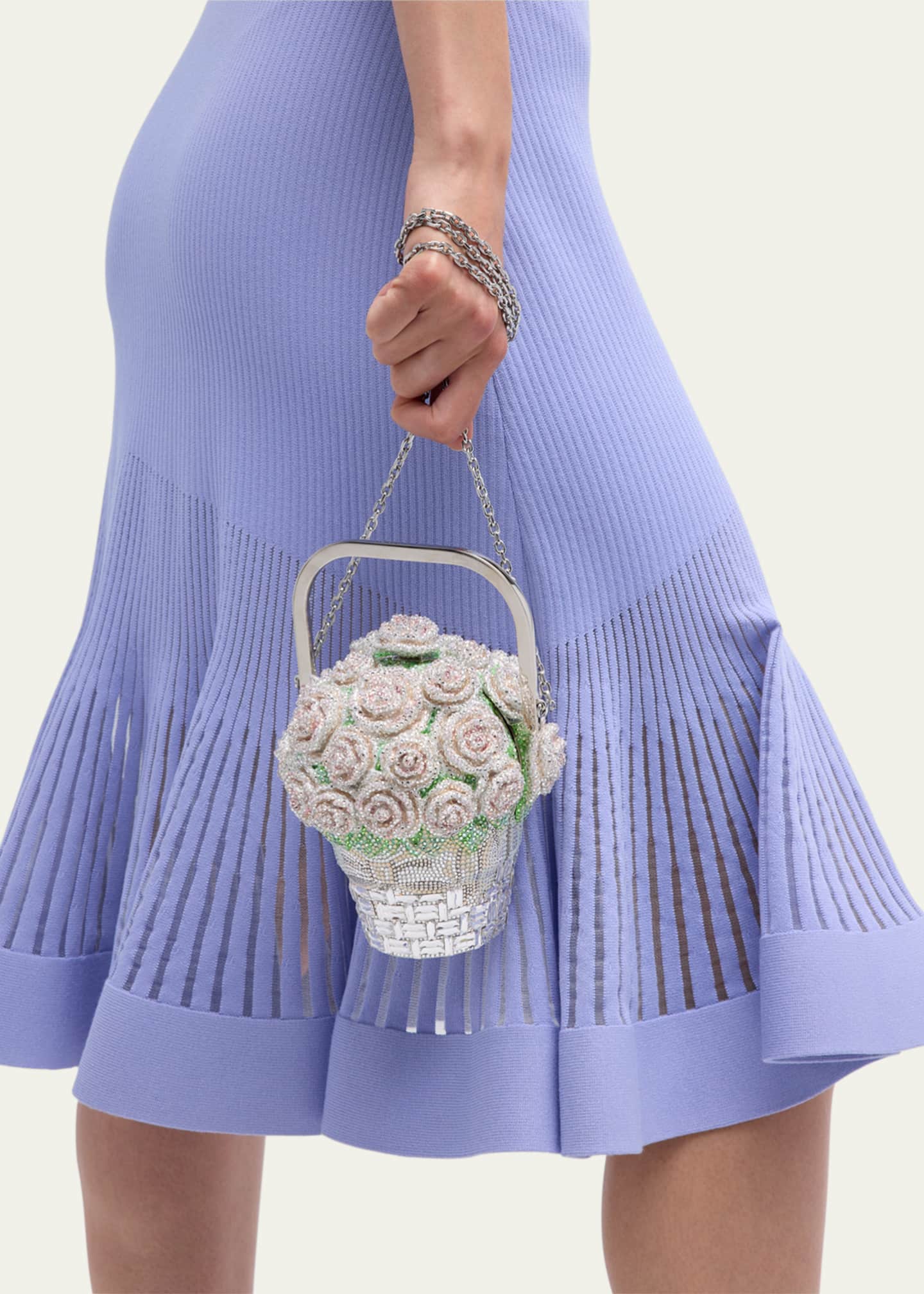 Judith Leiber Couture Basket of Roses Blush Bouquet Top-Handle Bag Image 5 of 5