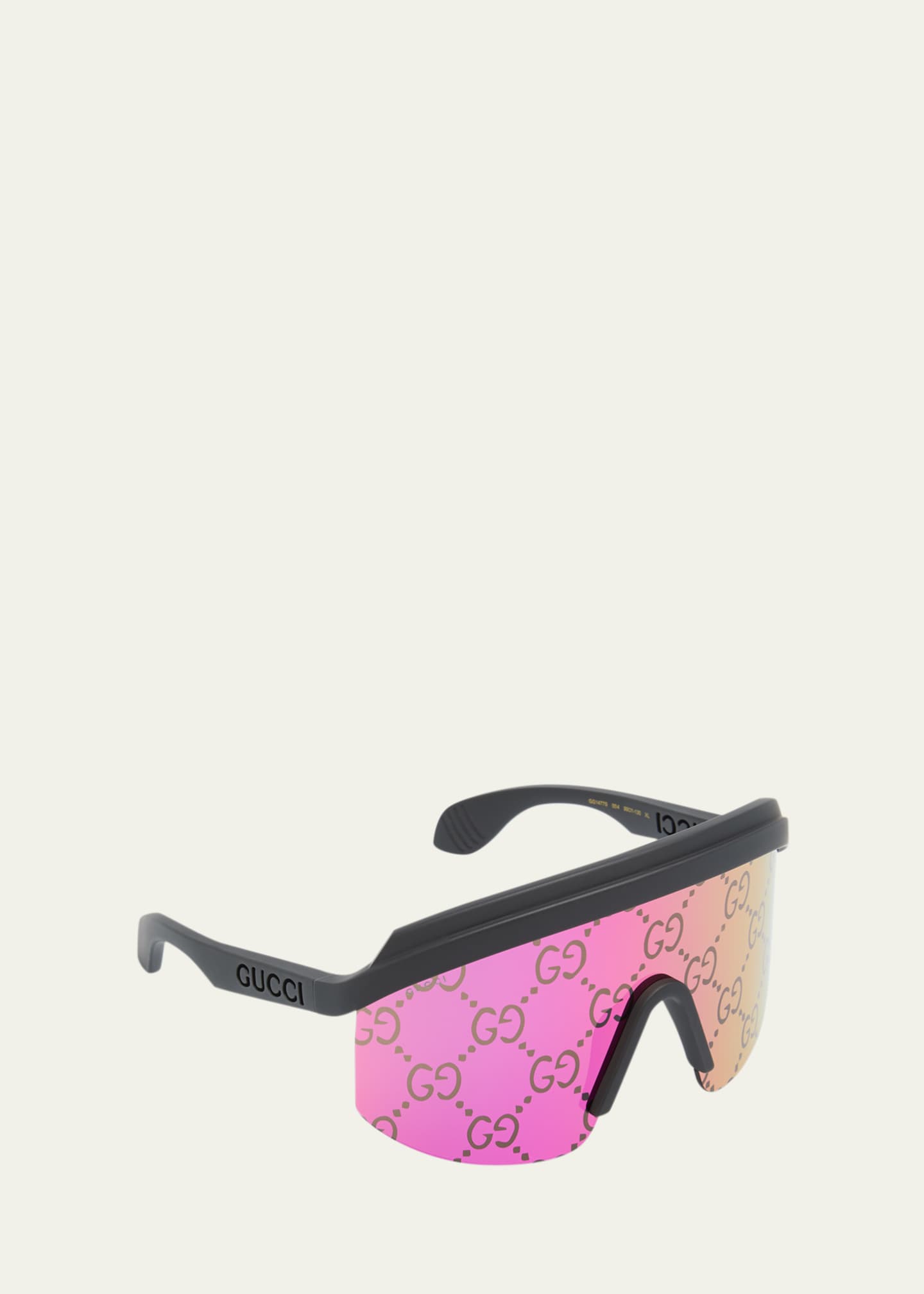 Gucci Multi-Color GG Lattice Acetate Shield Sunglasses - Bergdorf