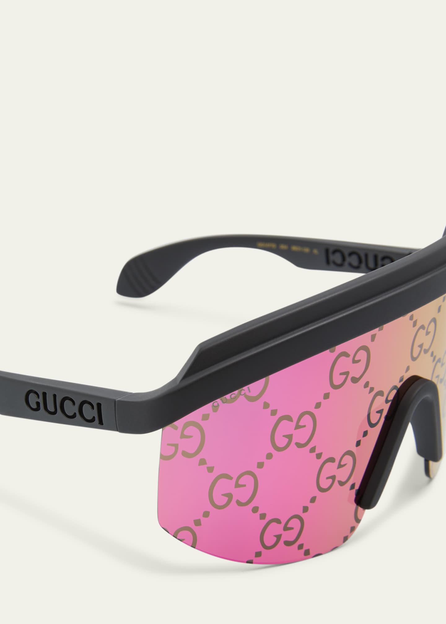 Gucci Multi-Color GG Lattice Acetate Shield Sunglasses - Bergdorf
