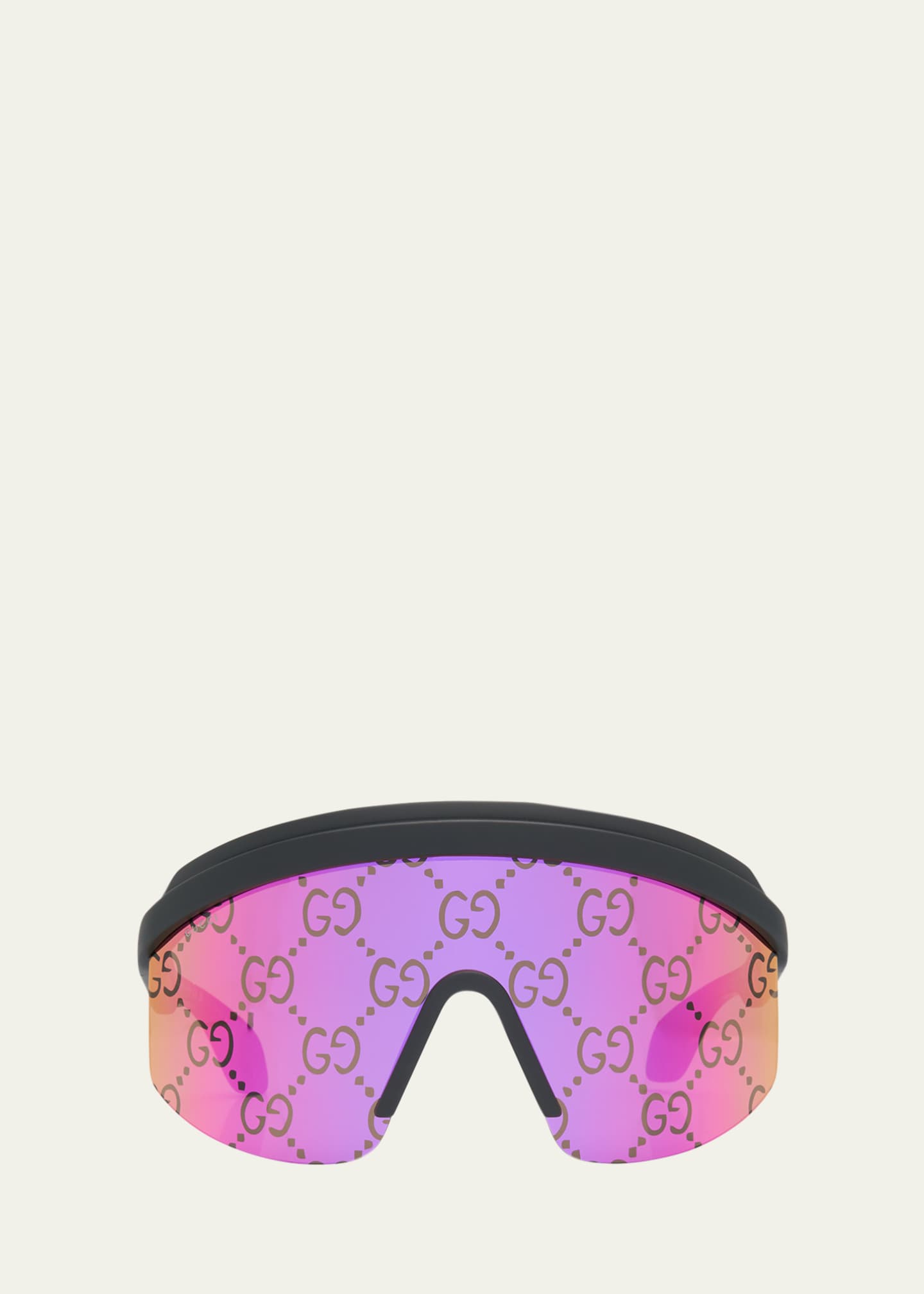 Gucci Multi-Color GG Lattice Acetate Shield Sunglasses - Bergdorf