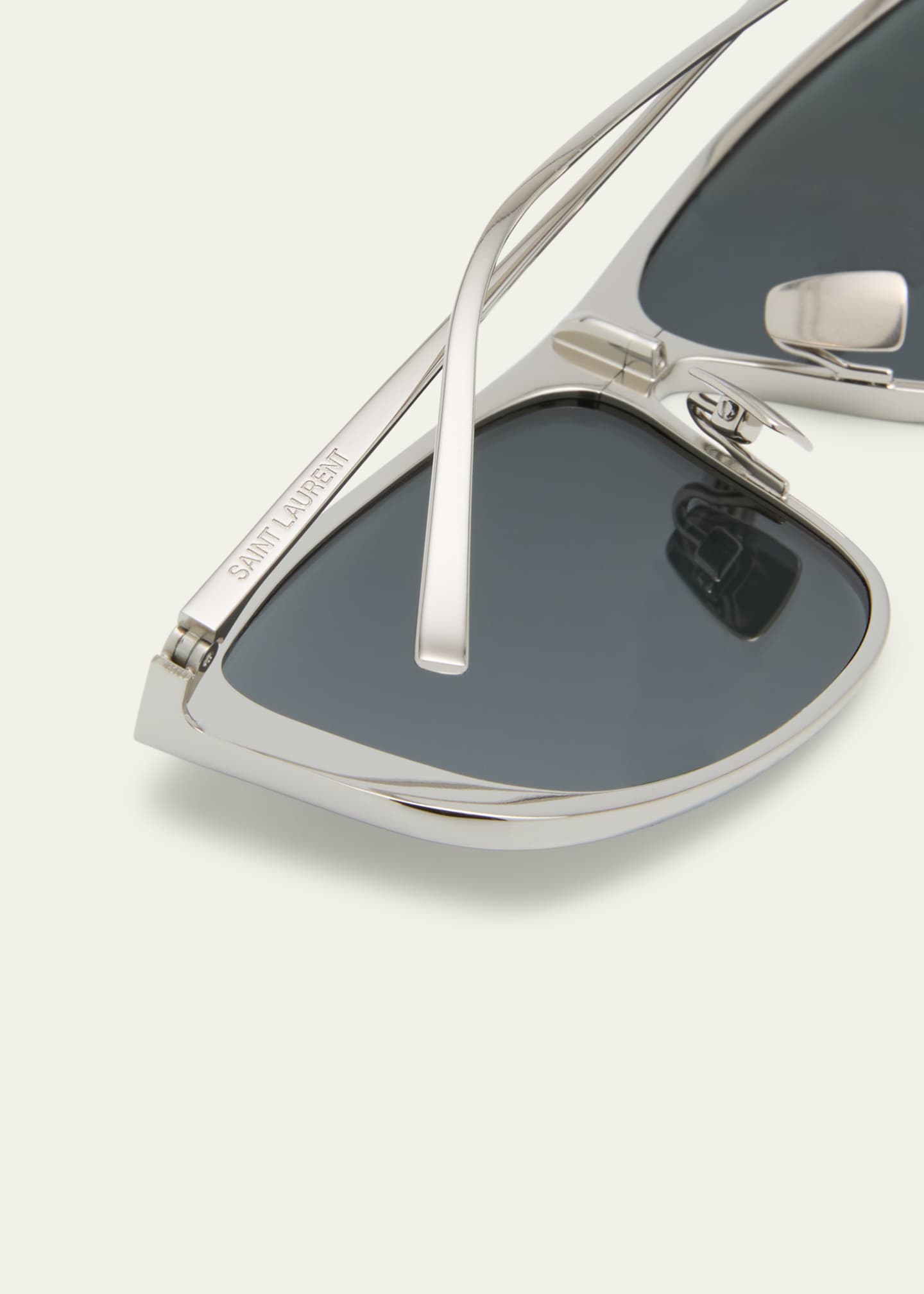 Saint Laurent Luna Mirrored Zinc Alloy Shield Sunglasses Image 5 of 5