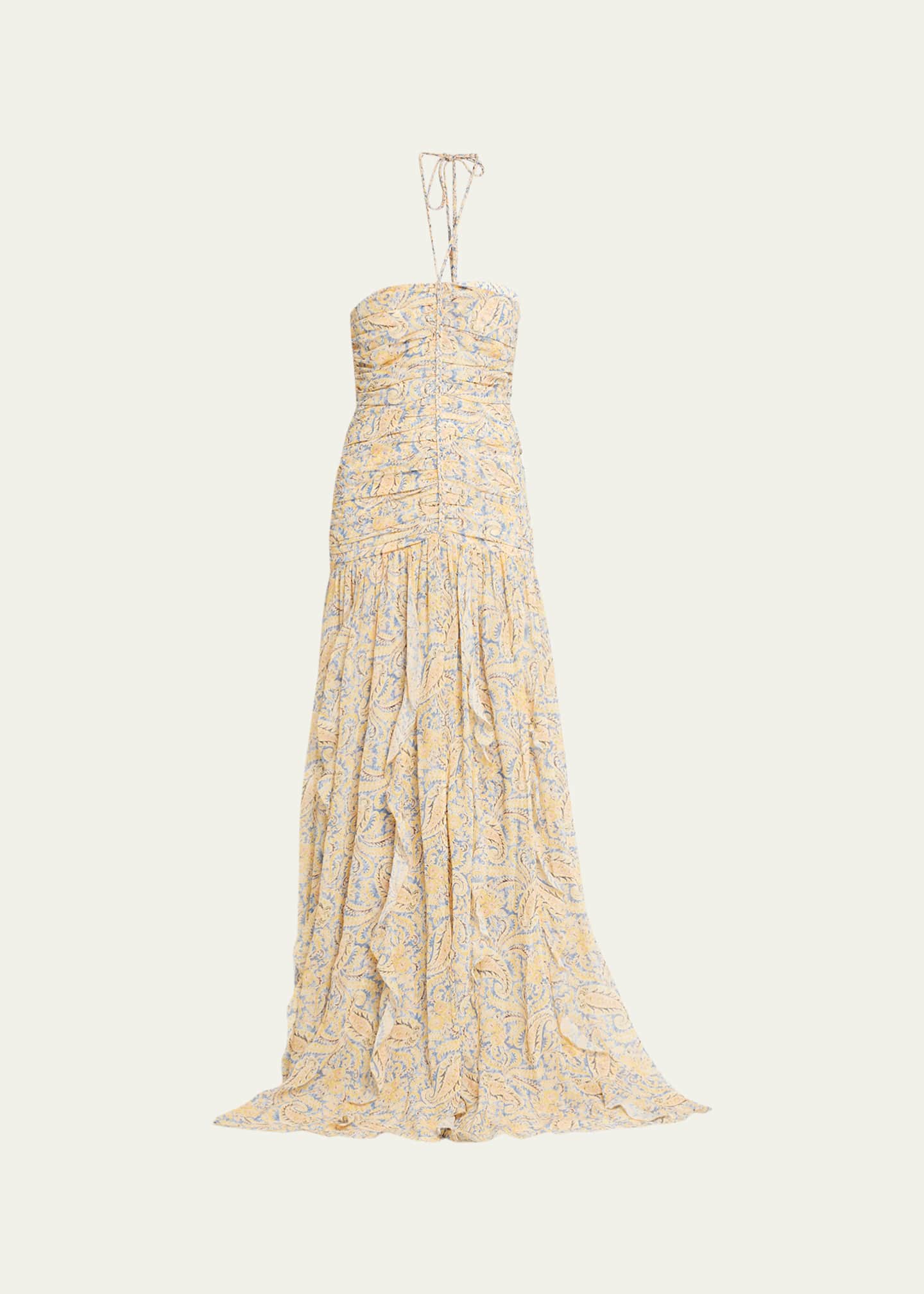 Veronica Beard Lucine Halter Maxi Dress Image 1 of 5