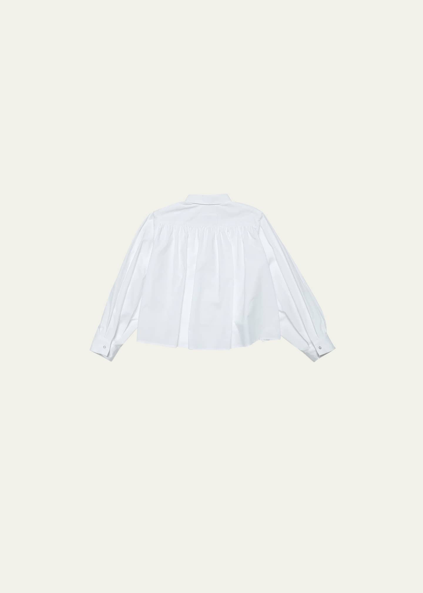 MM6 Maison Margiela Girl's Pleated Button Down Shirt, Size 6-16