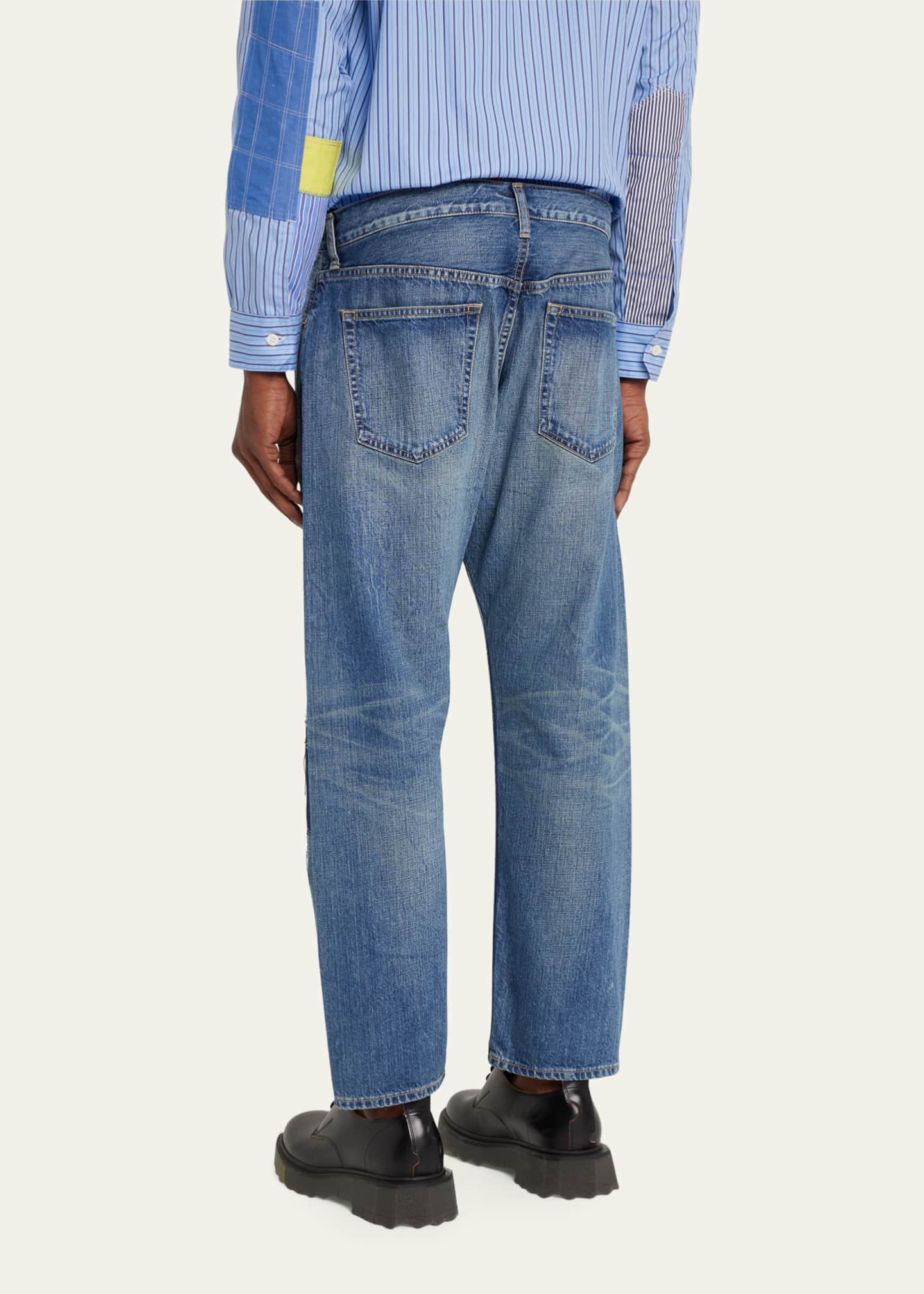 Junya Watanabe Men's Andy Warhol Patchwork Jeans Bergdorf Goodman
