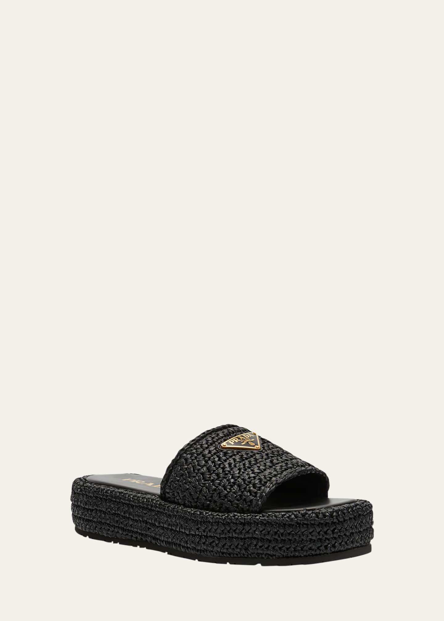 Raffia Single-Band Platform Slides