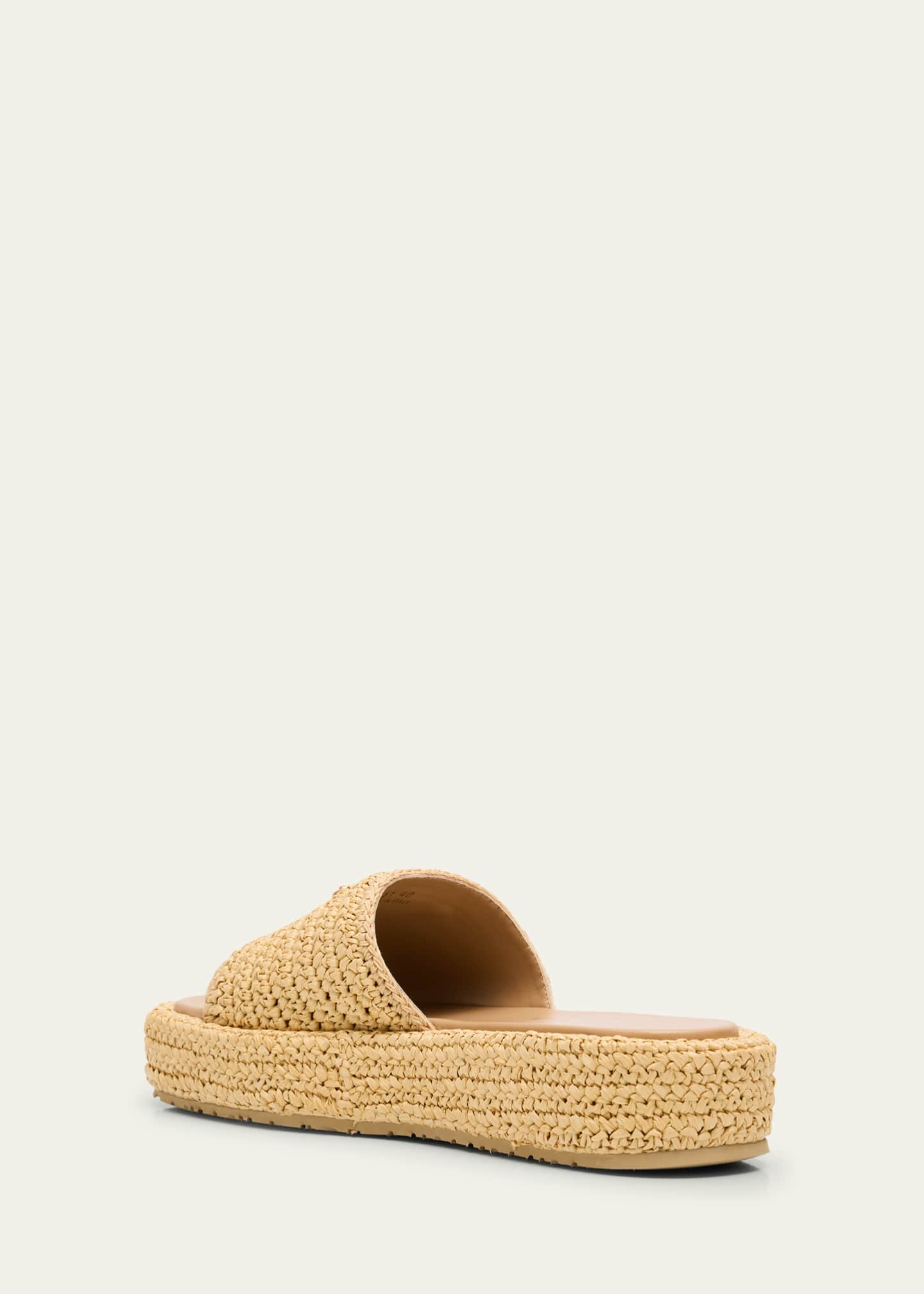 Prada Raffia Single-Band Platform Slides Image 4 of 6