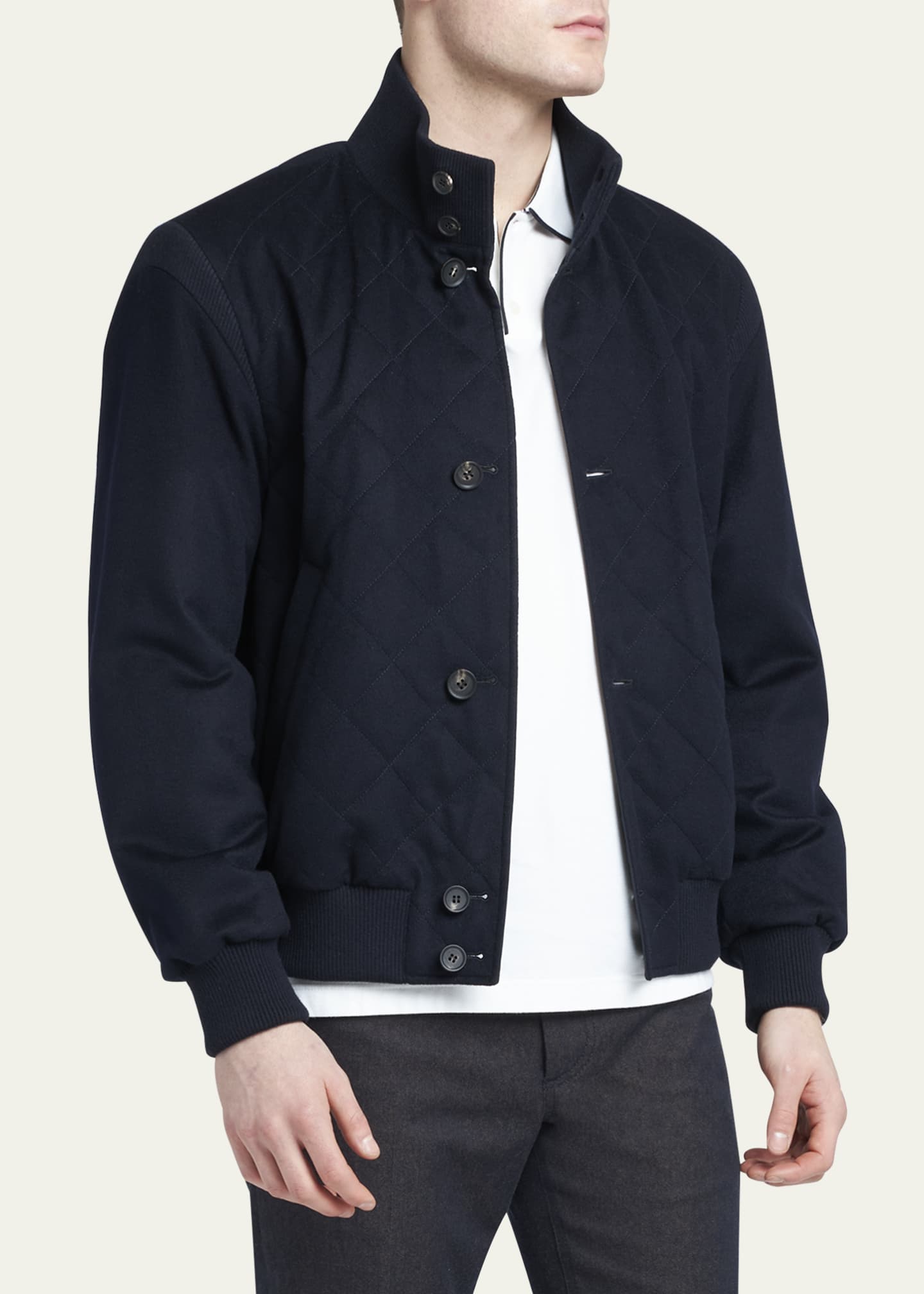 Mens cashmere bomber jacket top