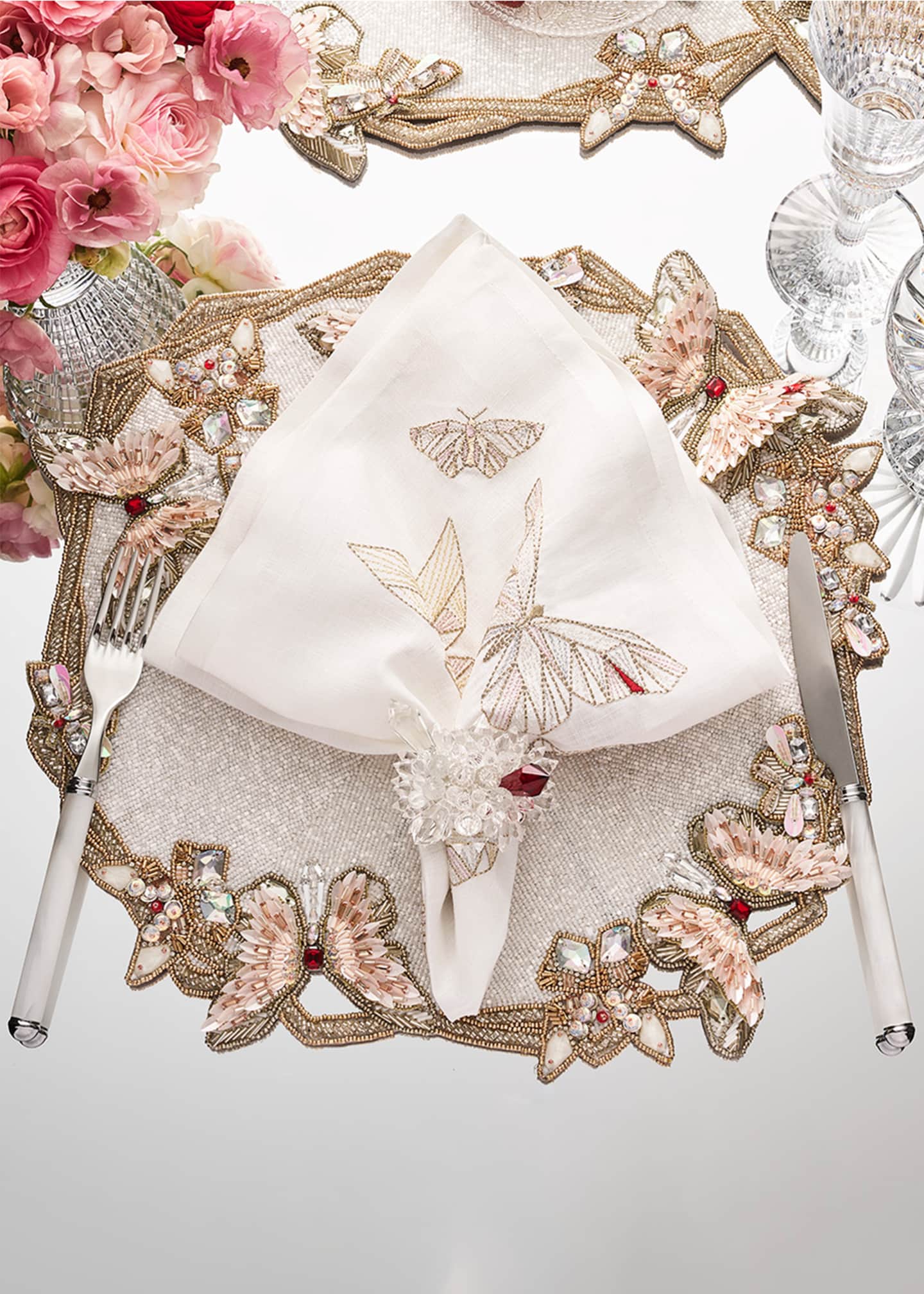 Baccarat x Kim Seybert Diamant Butterflies Napkins, Set of 4 Bergdorf