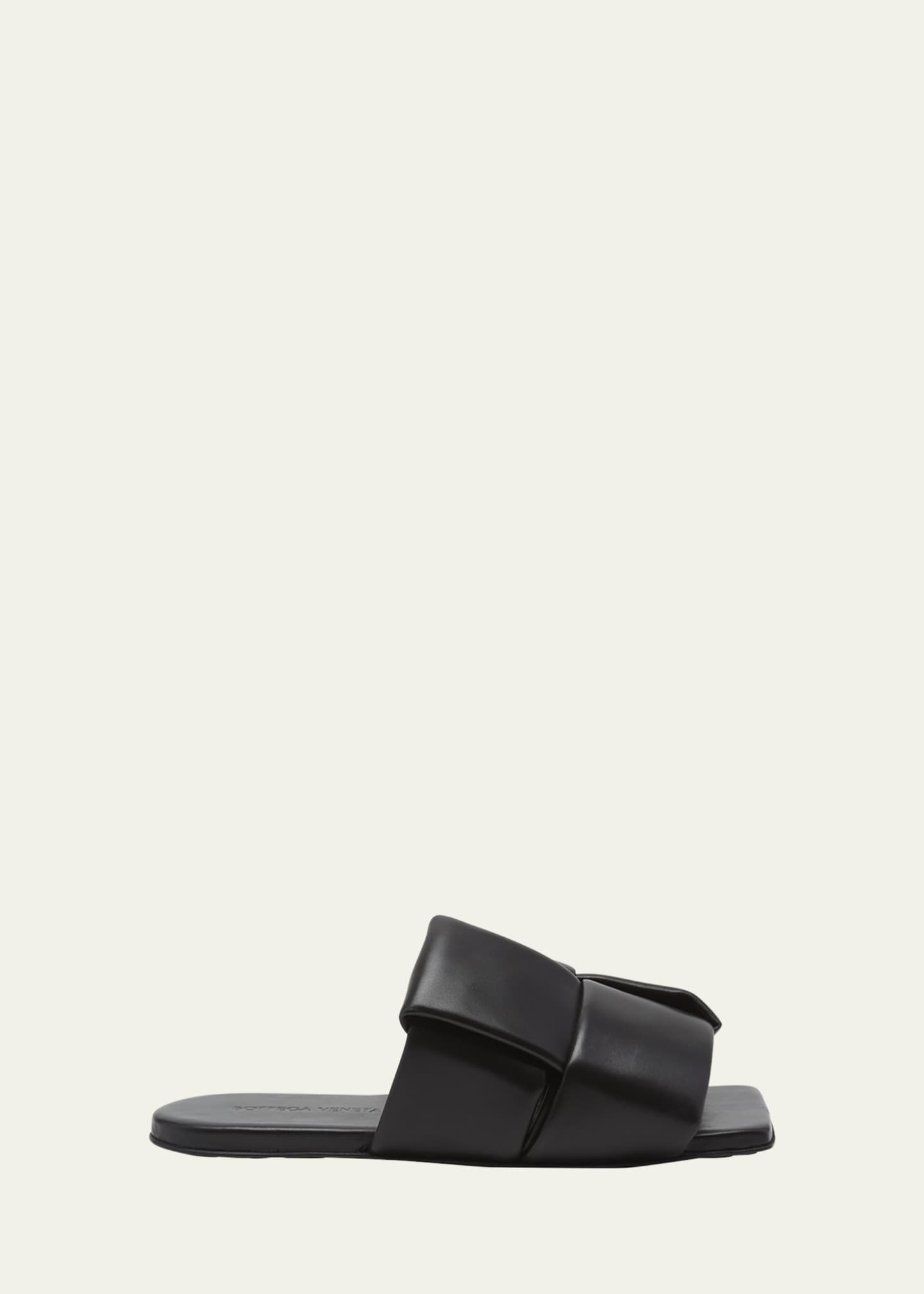 Bottega Veneta Men's Intreccio Leather Slide Sandals - Bergdorf