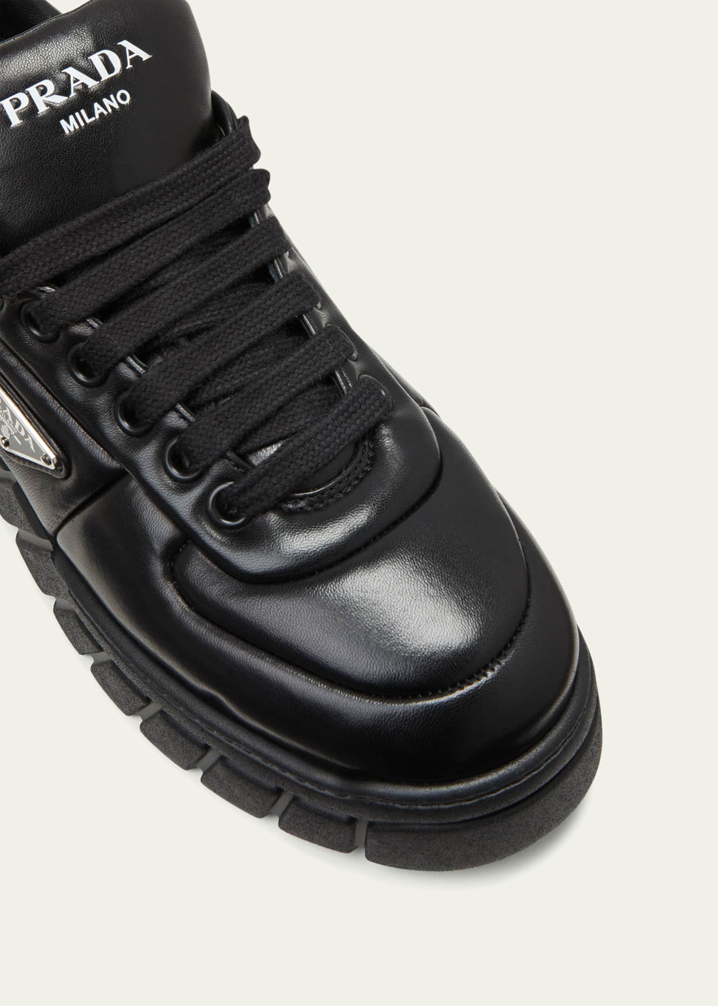 Prada slip store on sneakers