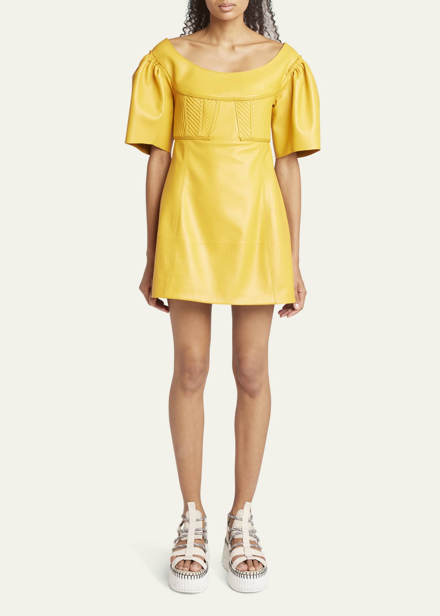 Chloe Leather Mini Dress Bergdorf Goodman