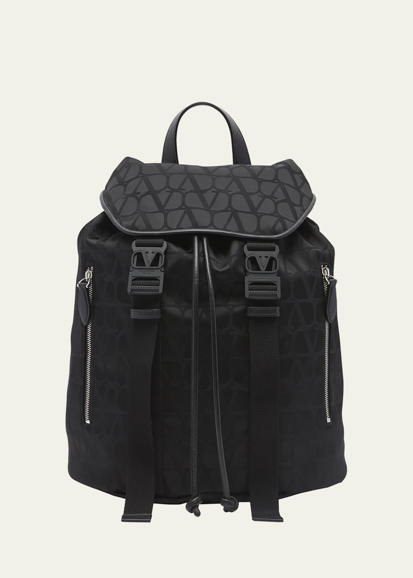 VALENTINO GARAVANI, Black Men's Backpacks