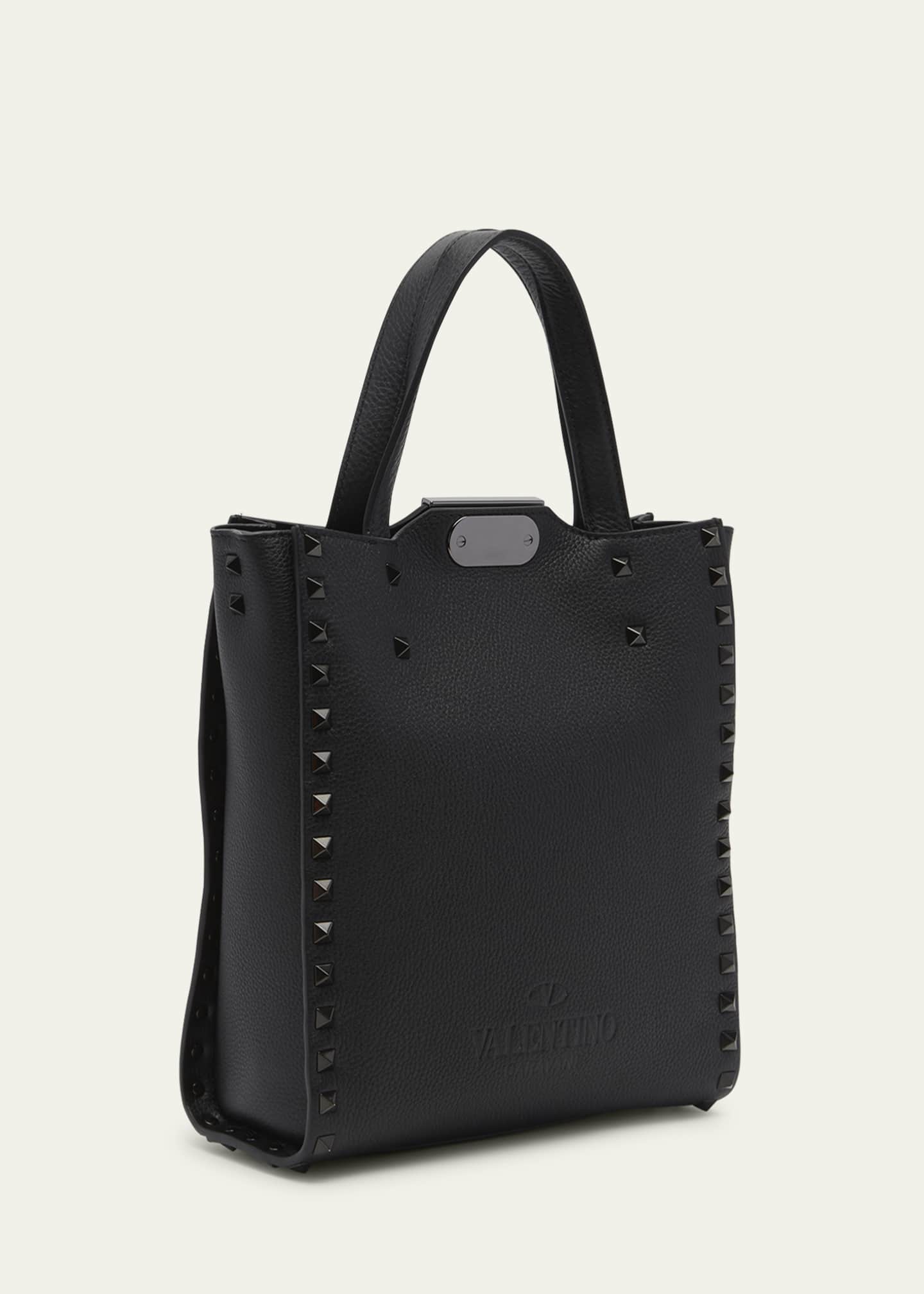 Rockstud leather tote Valentino Garavani Black in Leather - 32450167
