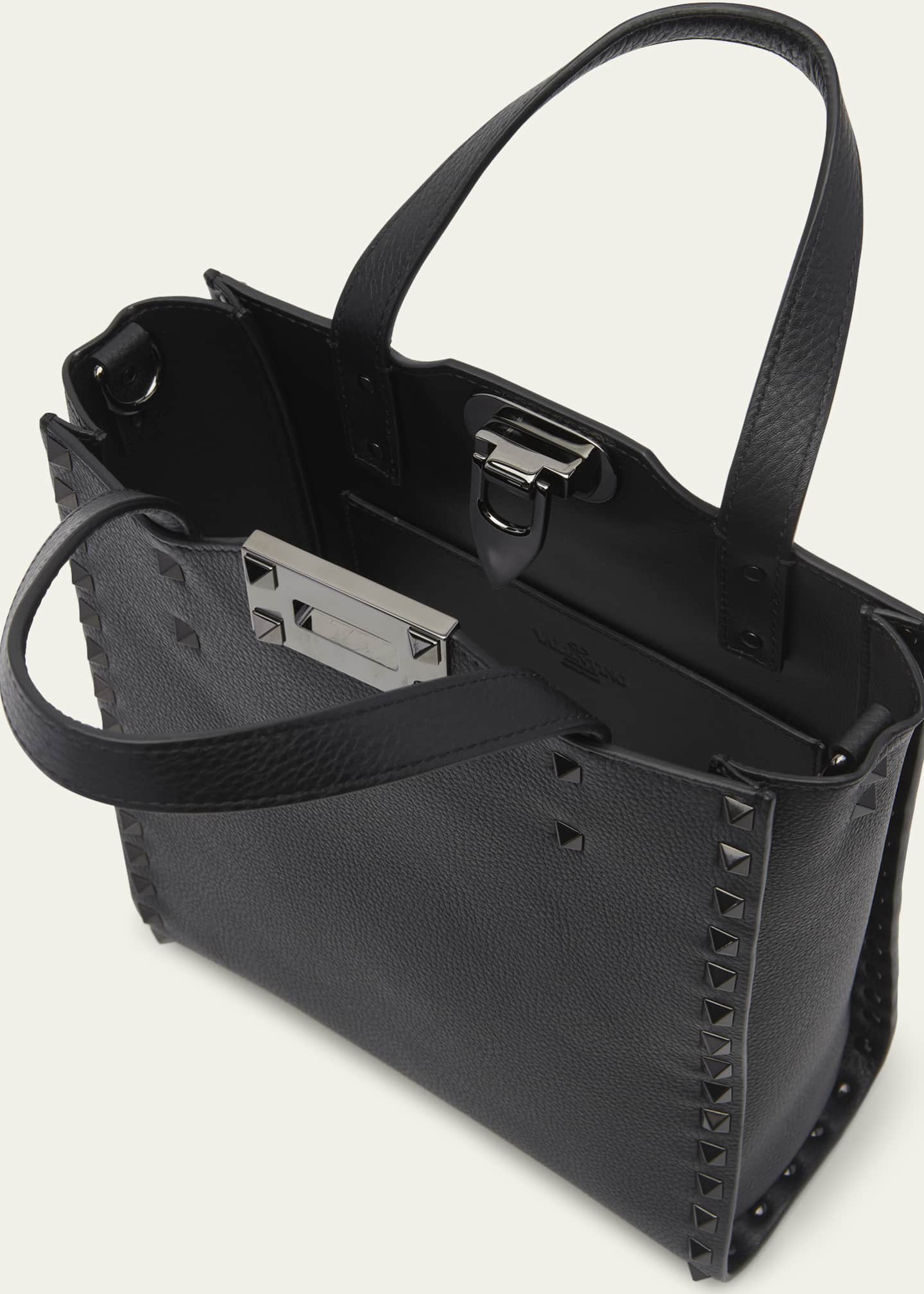 Rockstud Small Leather Tote Bag in Beige - Valentino Garavani