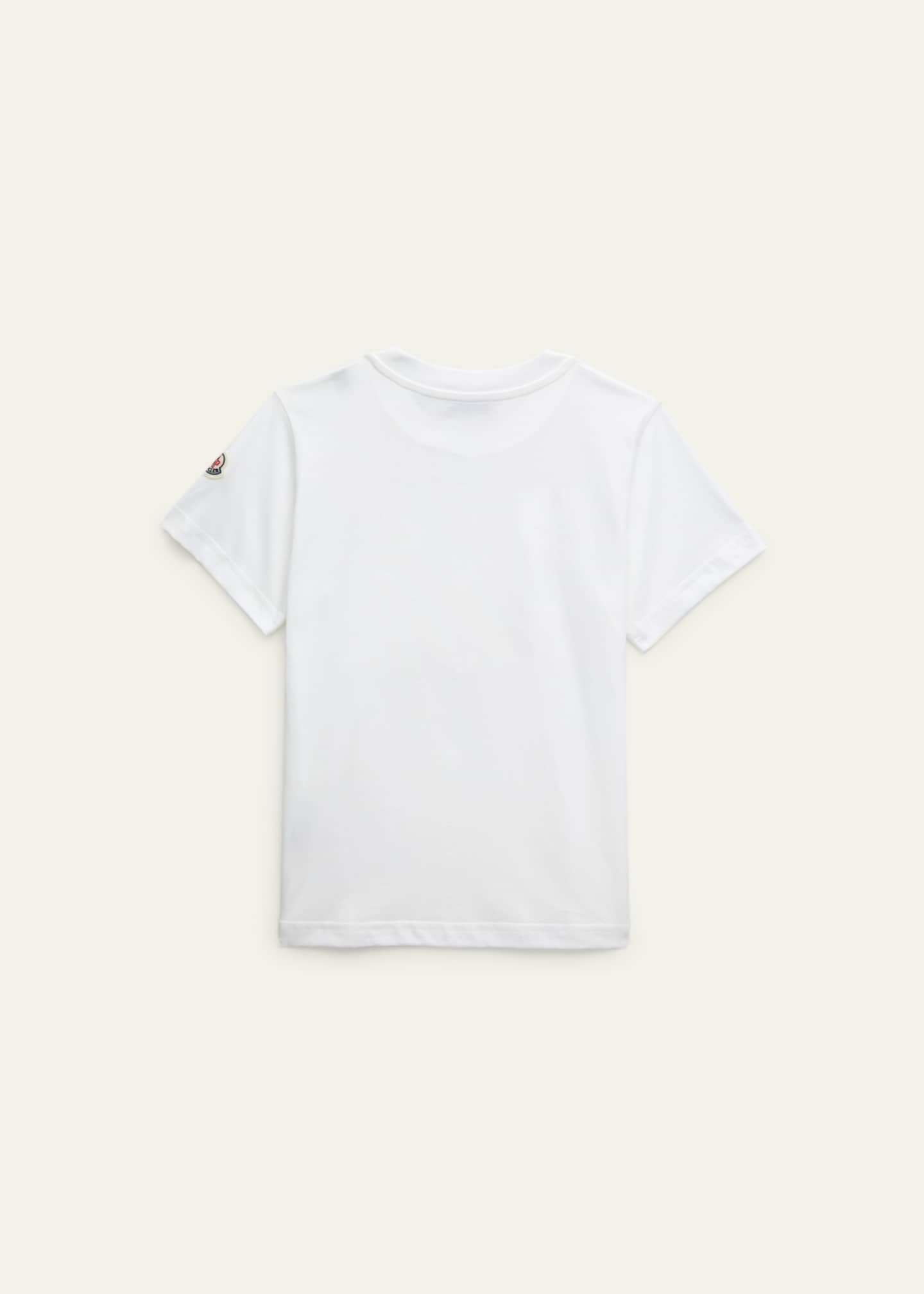 Moncler Boy's Embroidered Monogram T-Shirt