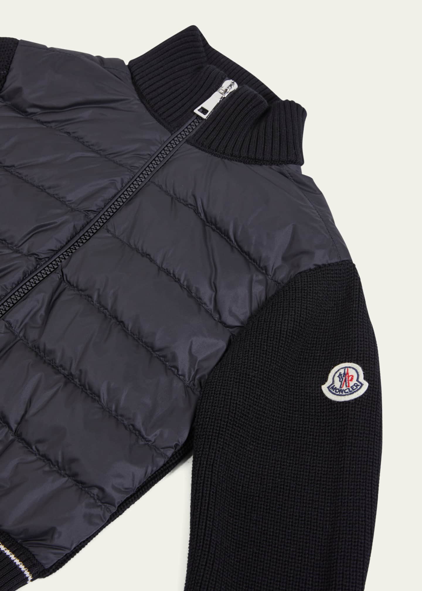 Moncler Girl s Puffer Combo Cardigan Size 4 14 Bergdorf Goodman