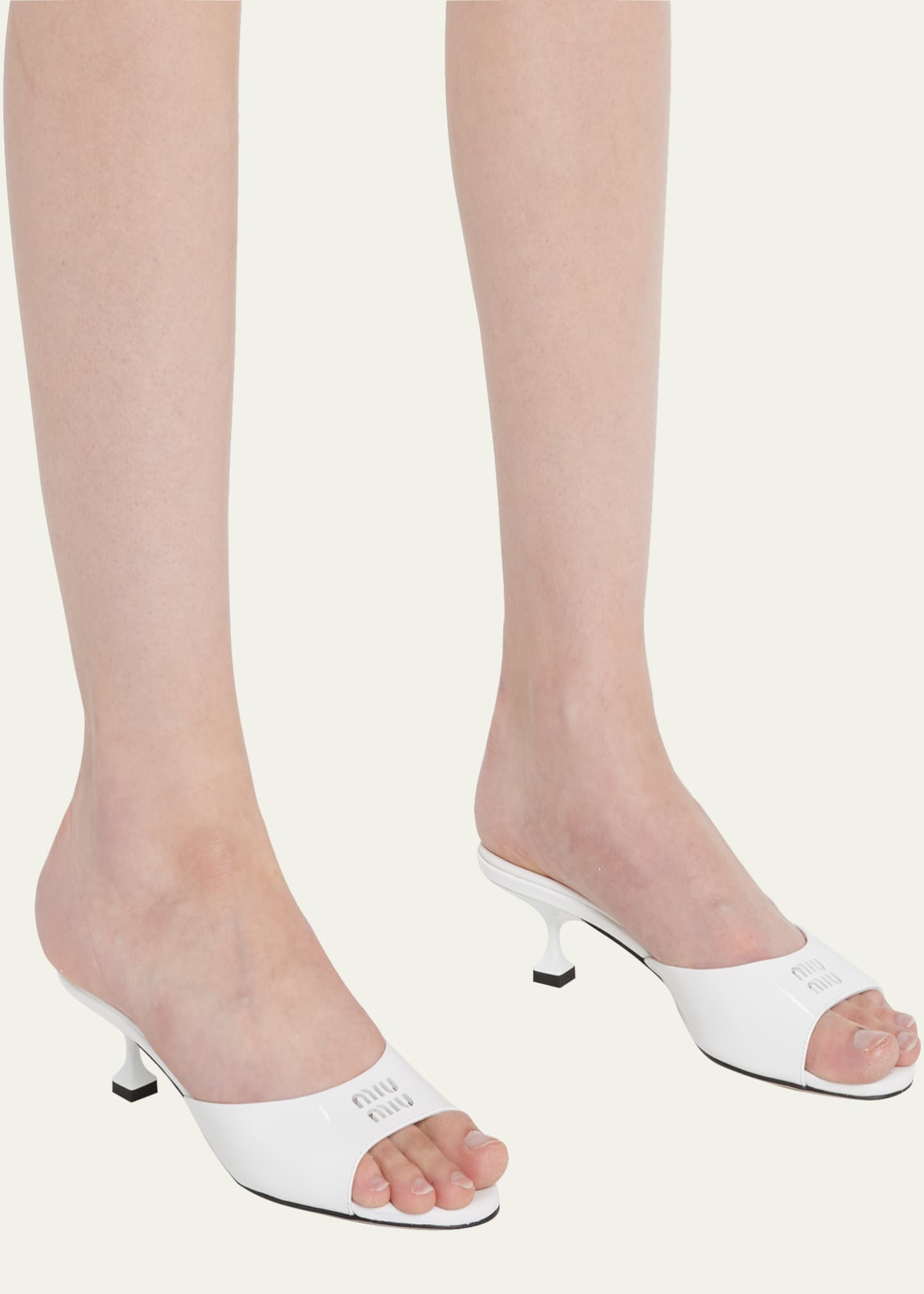Miu Miu Vernice Patent Stiletto Mule Sandals