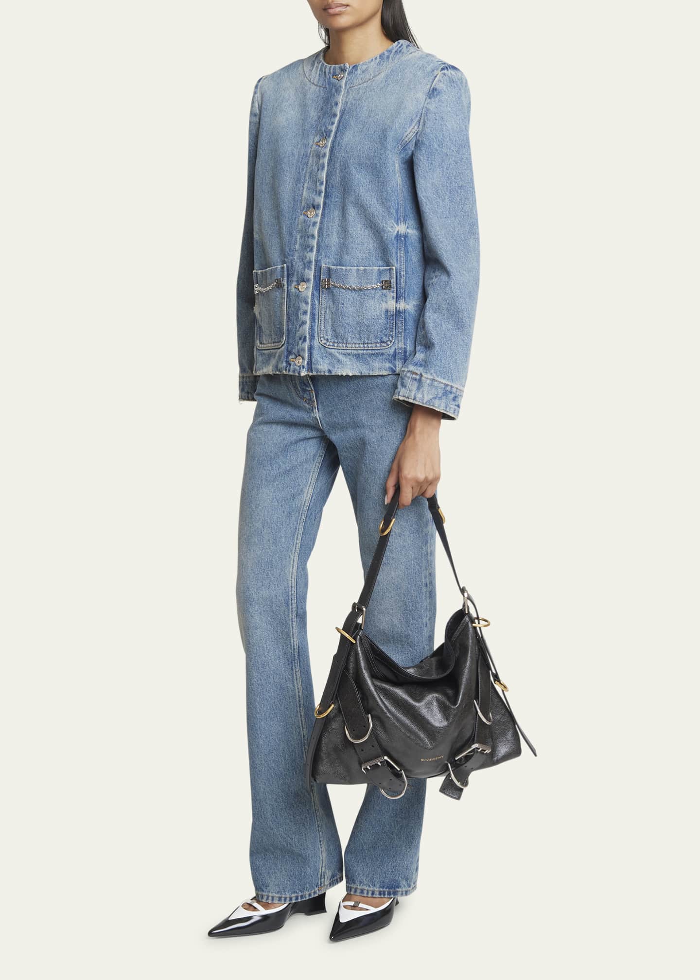 Givenchy Voyou Medium Shoulder Bag in Tumbled Leather Image 5 of 5