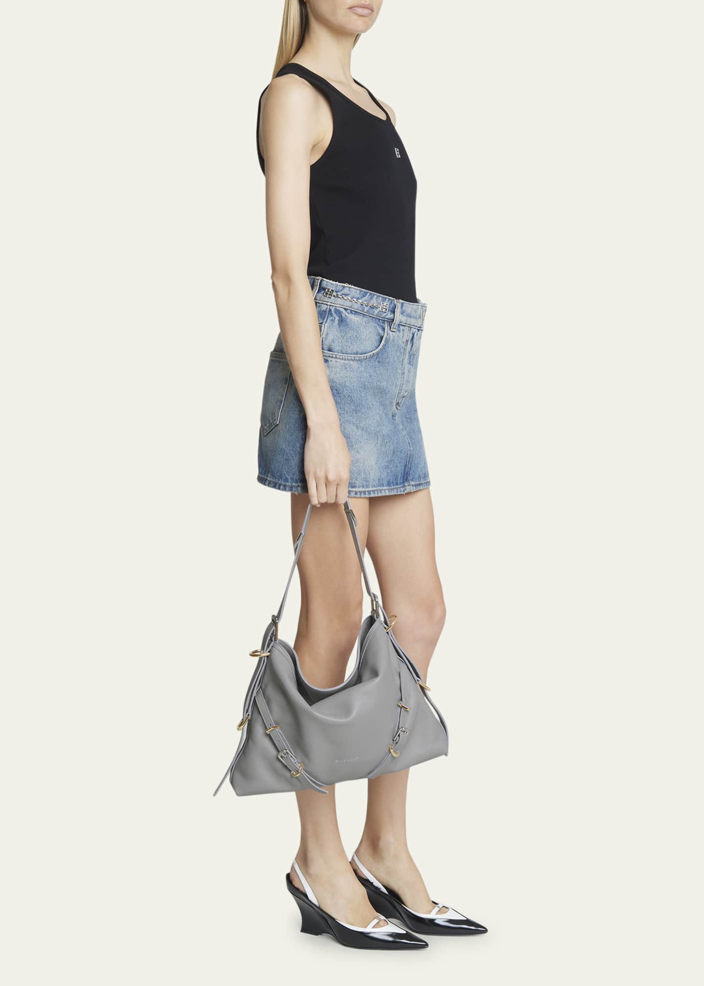 Givenchy Voyou Medium Shoulder Bag in Tumbled Leather Image 5 of 5