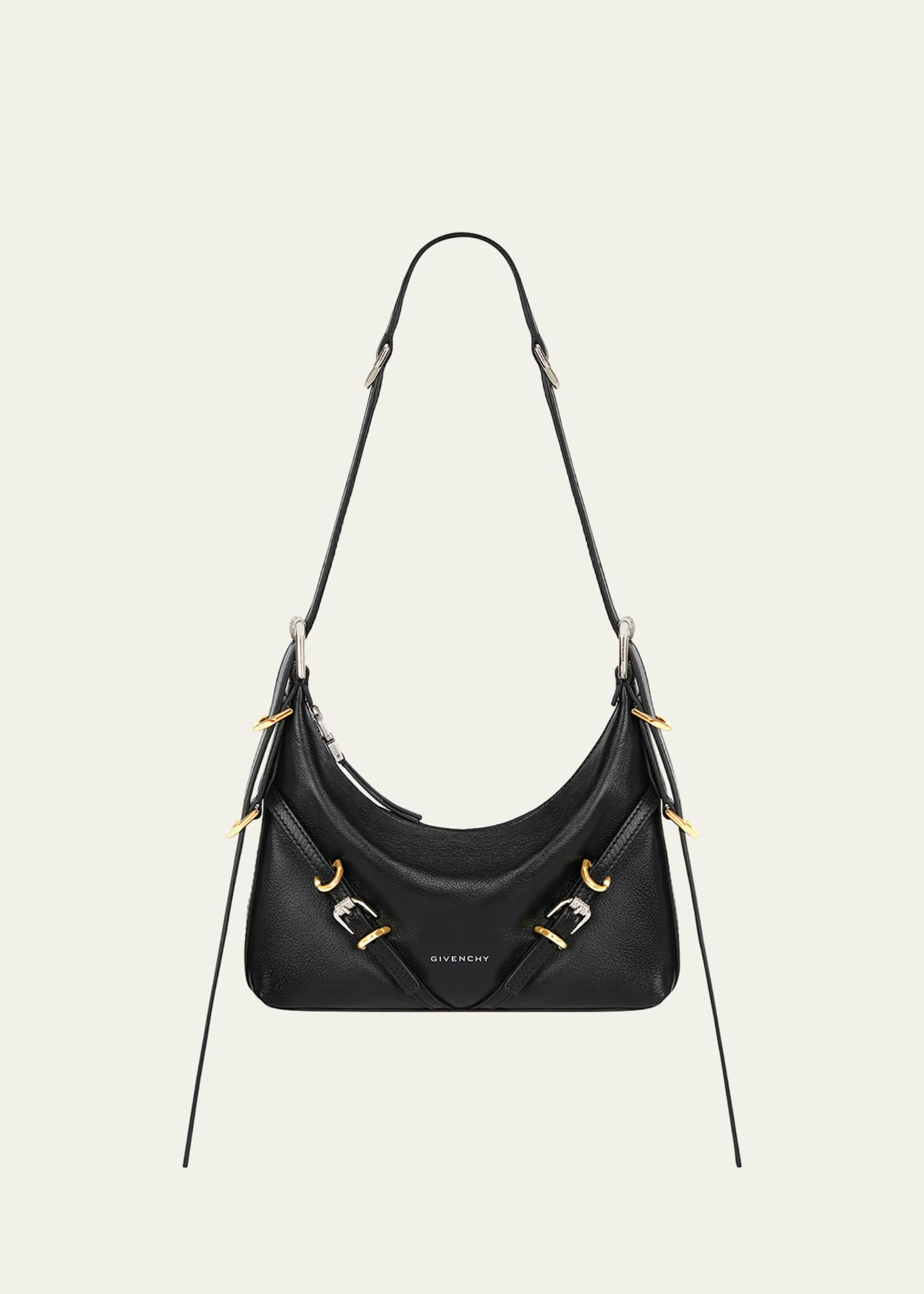 Voyou Medium Metallic Leather Shoulder Bag in Metallic - Givenchy