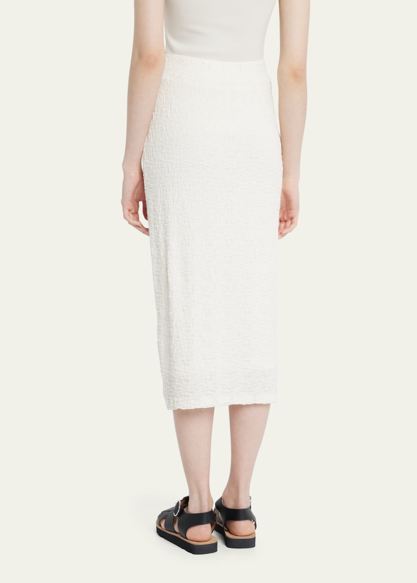 Vince Smocked Cotton-Blend Midi Skirt - Bergdorf Goodman