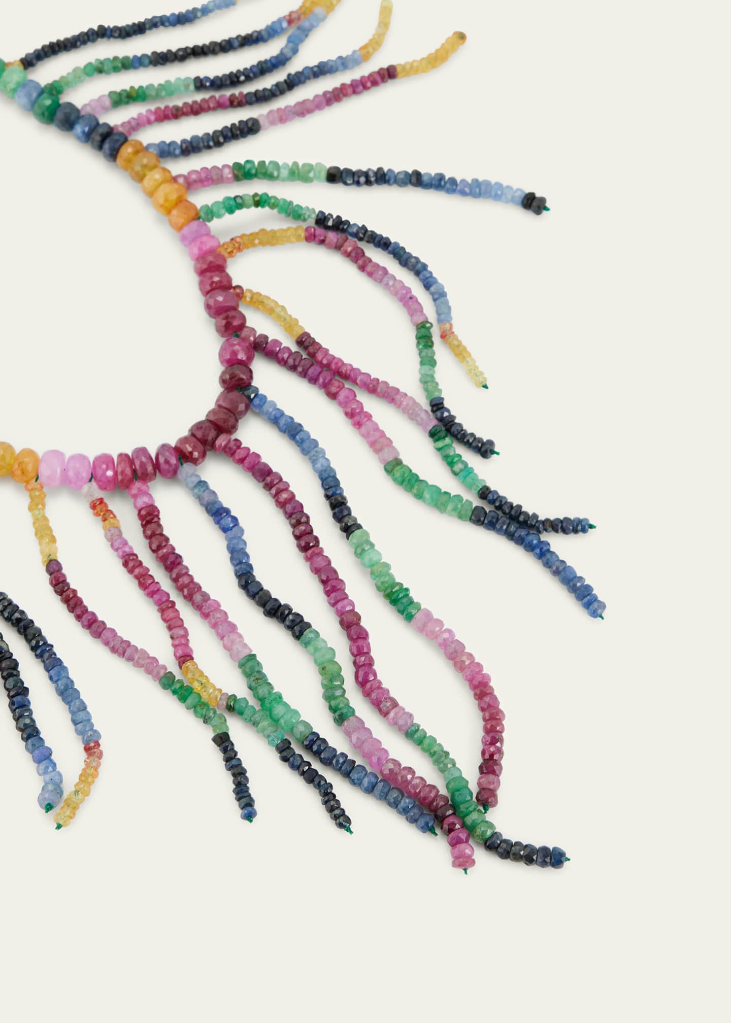 JIA JIA Rainbow Sapphire Bead Fringe Necklace Bergdorf Goodman