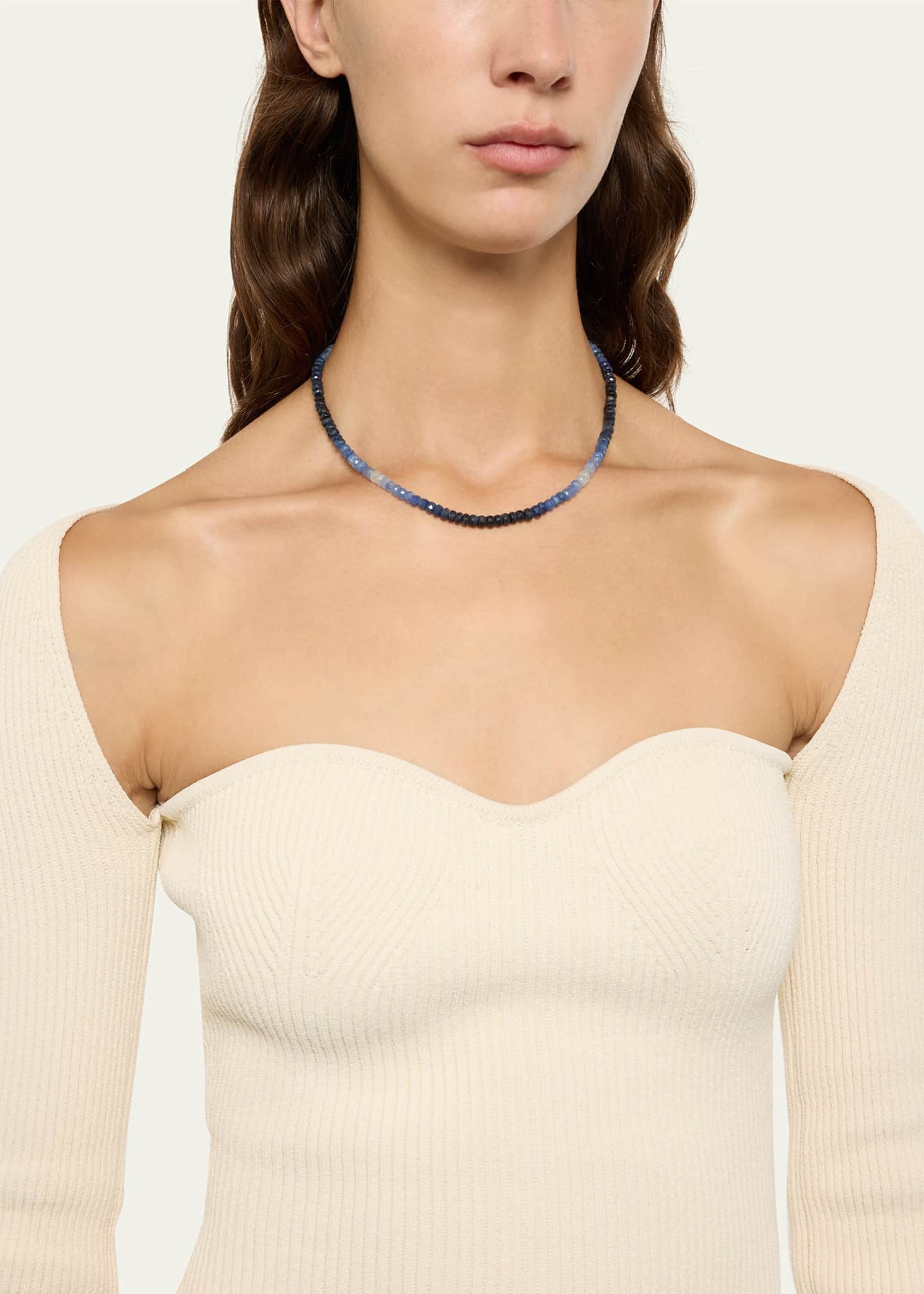 JIA JIA Ombre Blue Sapphire Bead Necklace Image 2 of 4