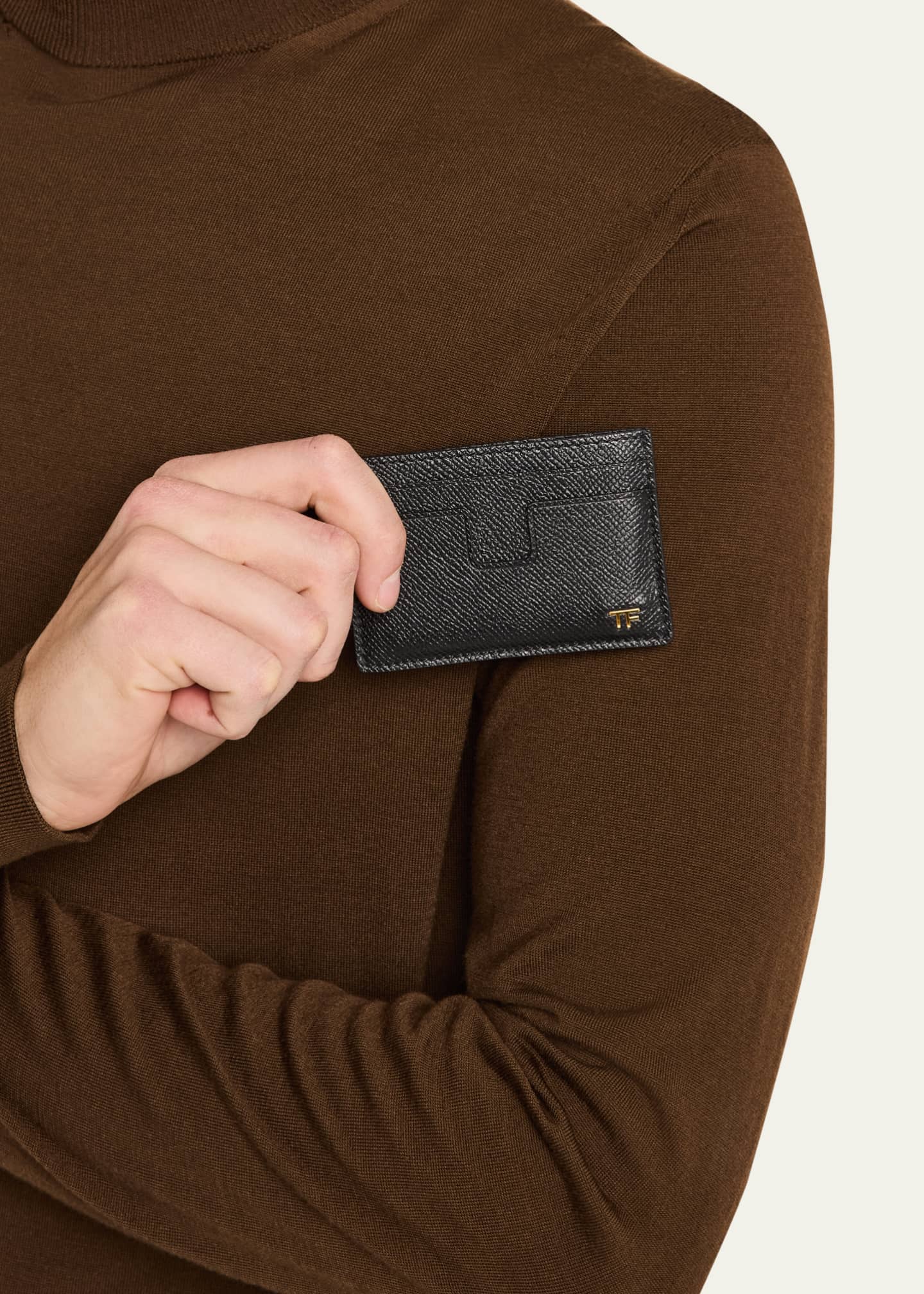 TOM FORD Men's T-Line Leather Card Holder Image 2 of 4