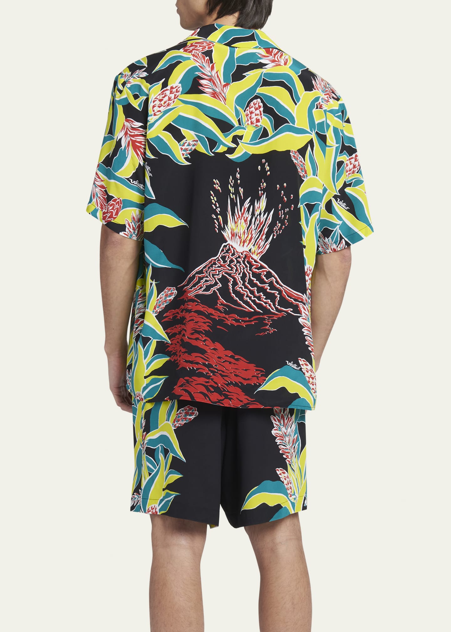 binde Madison fup Valentino Garavani Men's Sun Surf Volcano Placed-Print Camp Shirt -  Bergdorf Goodman