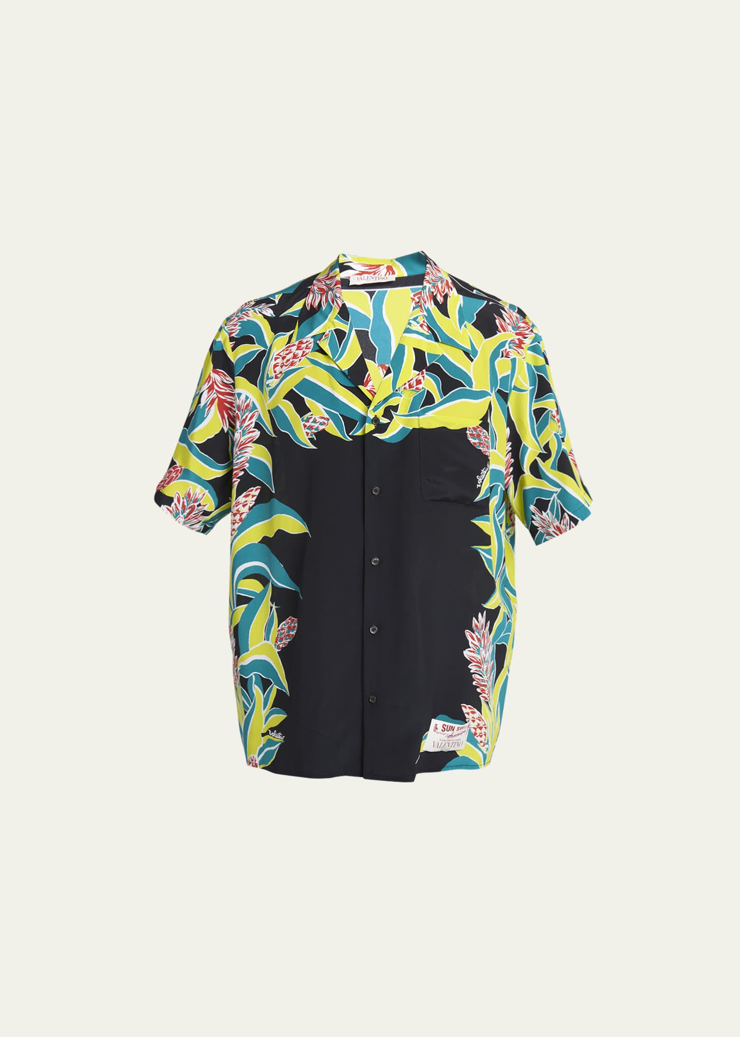 Valentino Garavani Men s Sun Surf Volcano Placed Print Camp Shirt