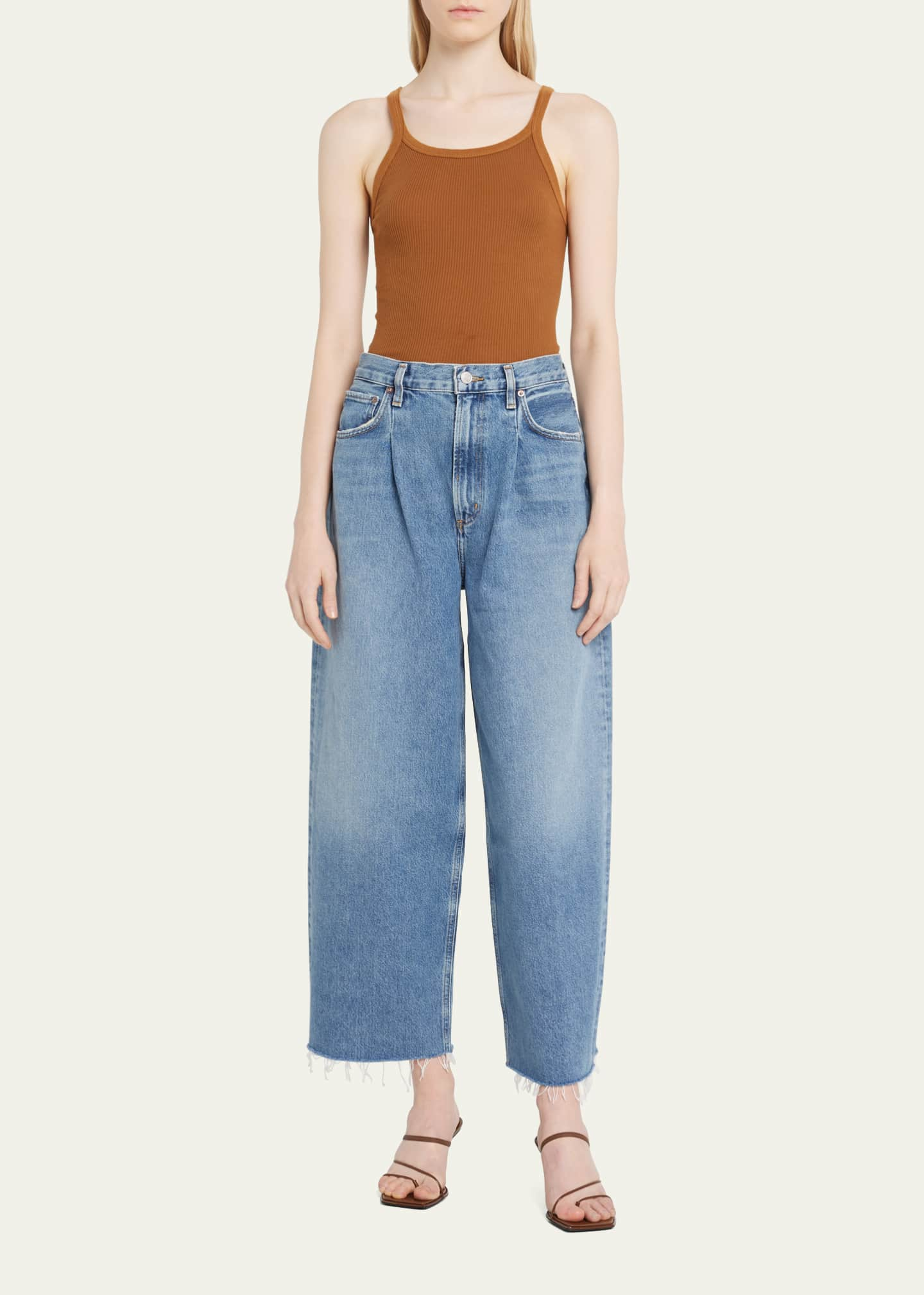 AGOLDE Dagna Pleated Wide Baggy Jeans - Bergdorf Goodman