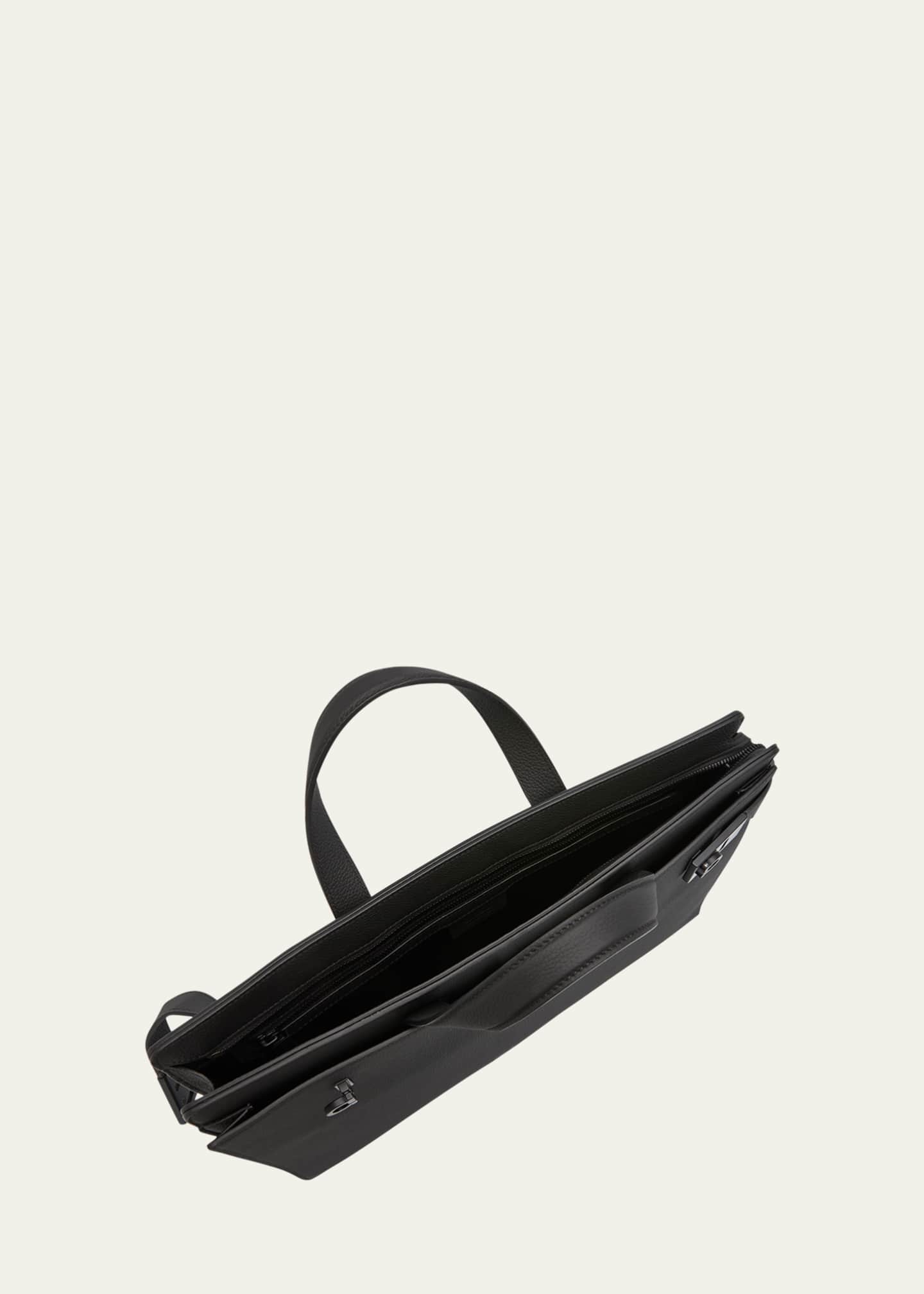 Ferragamo Men's Medium Leather Briefcase Image 4 of 5