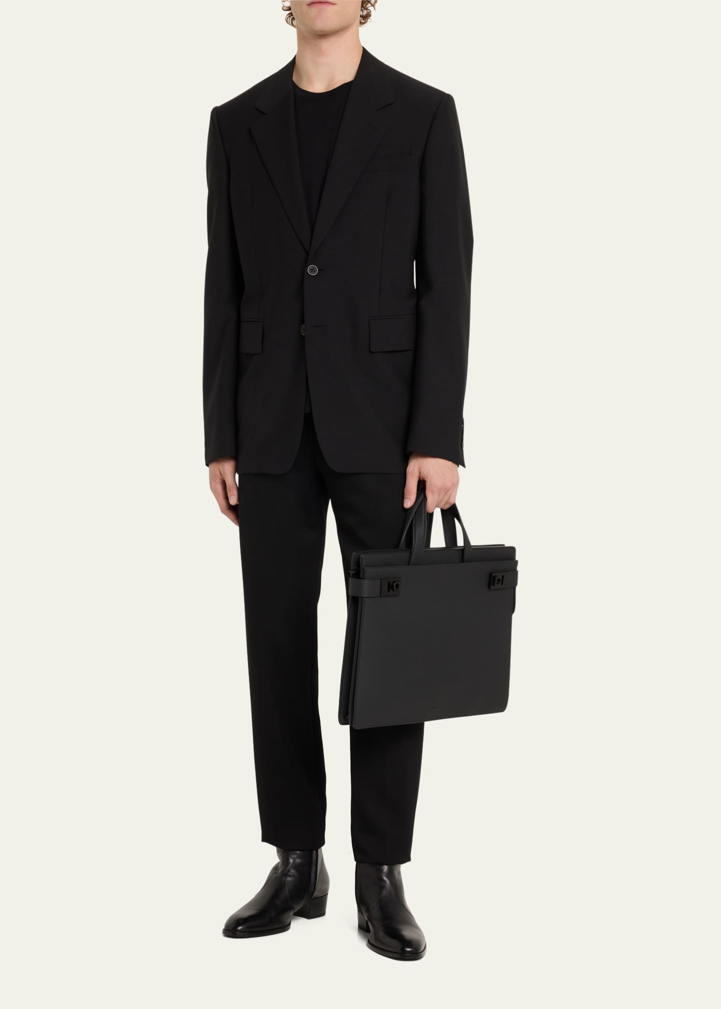 Ferragamo Men's Medium Leather Briefcase Image 5 of 5