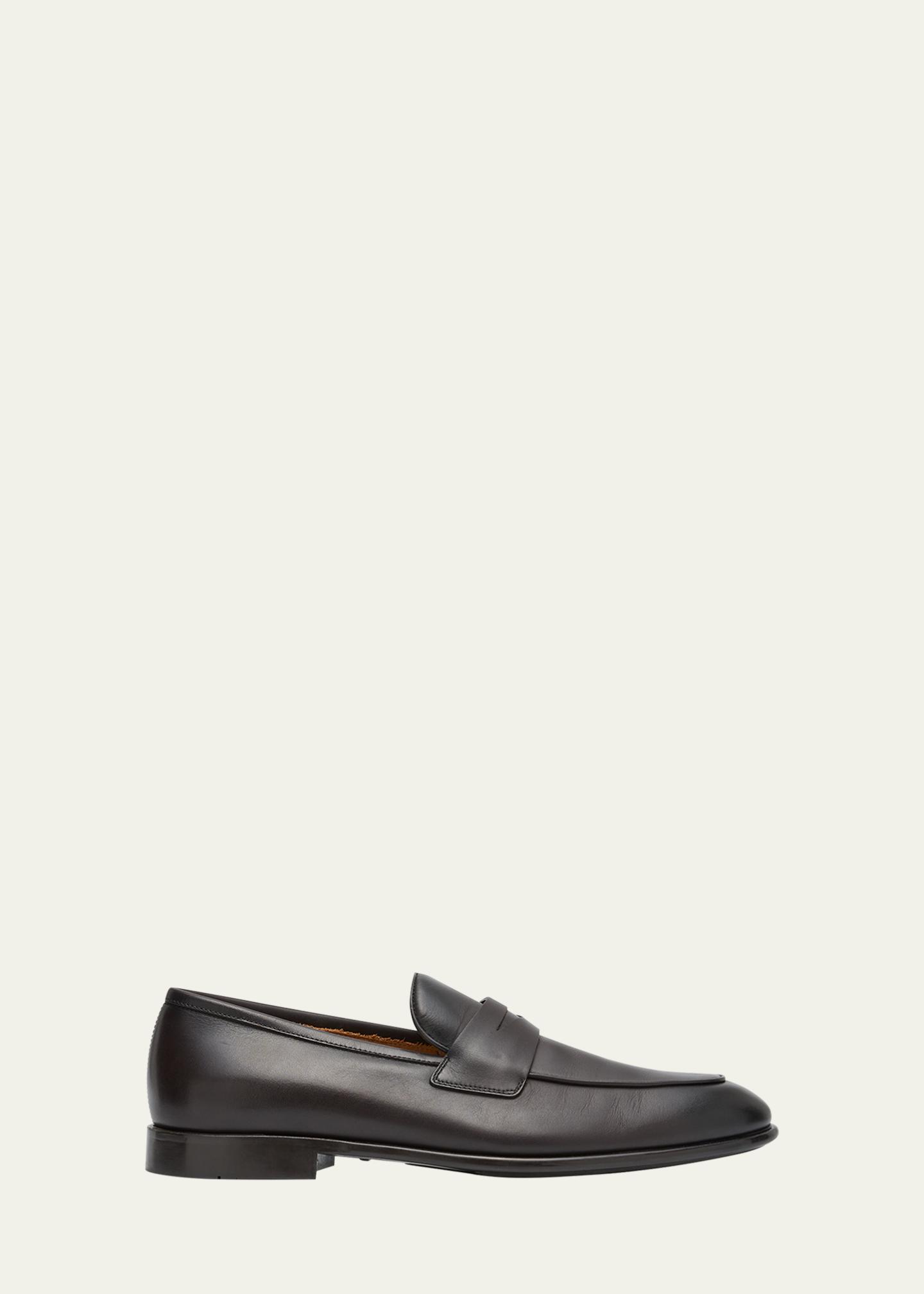 Salvator Ferragamo Penny Loafer Funes Men Black Leather Italy Almond Toe formal Ferragamo Men main image 3