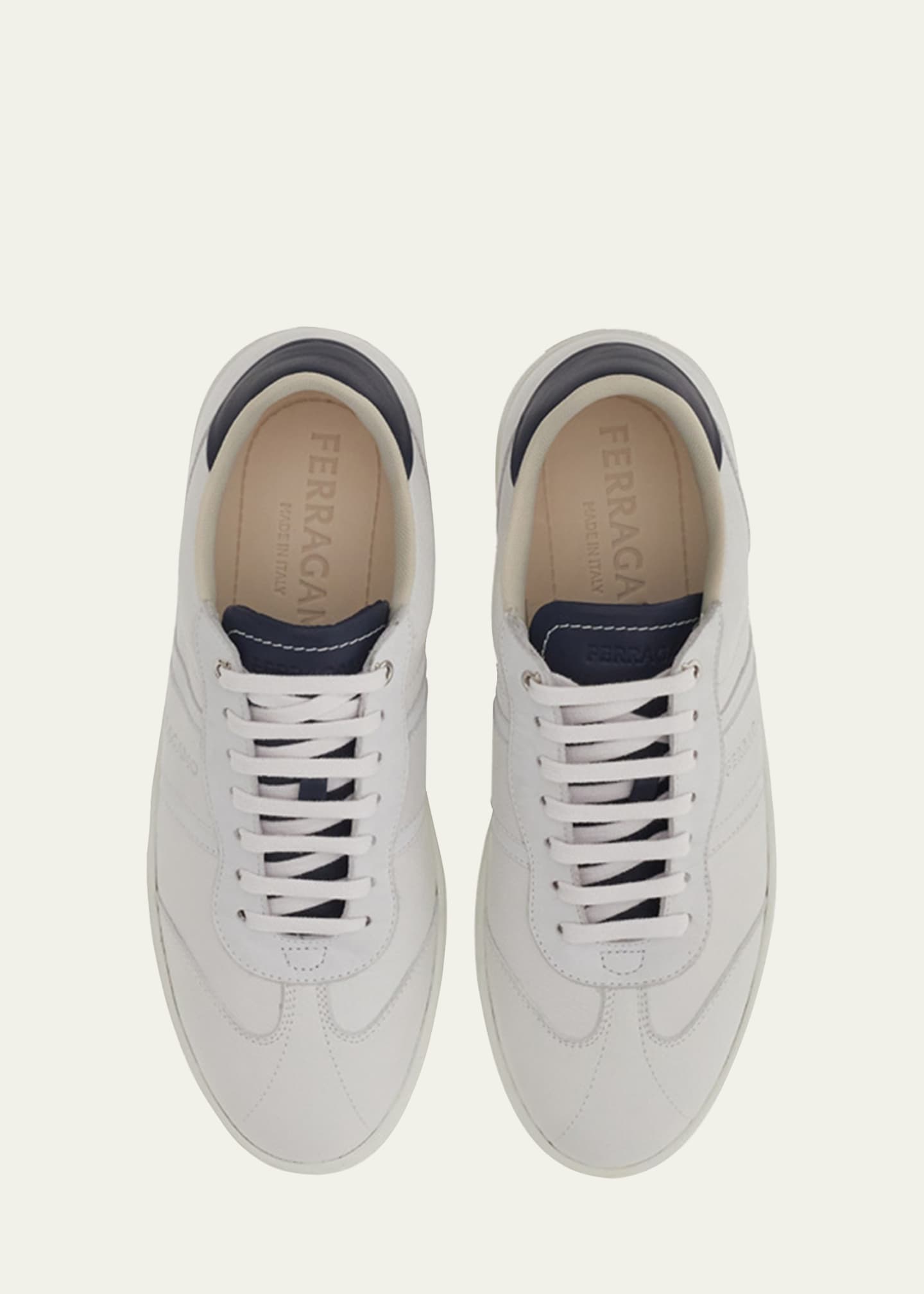 Salvatore ferragamo white sneakers on sale