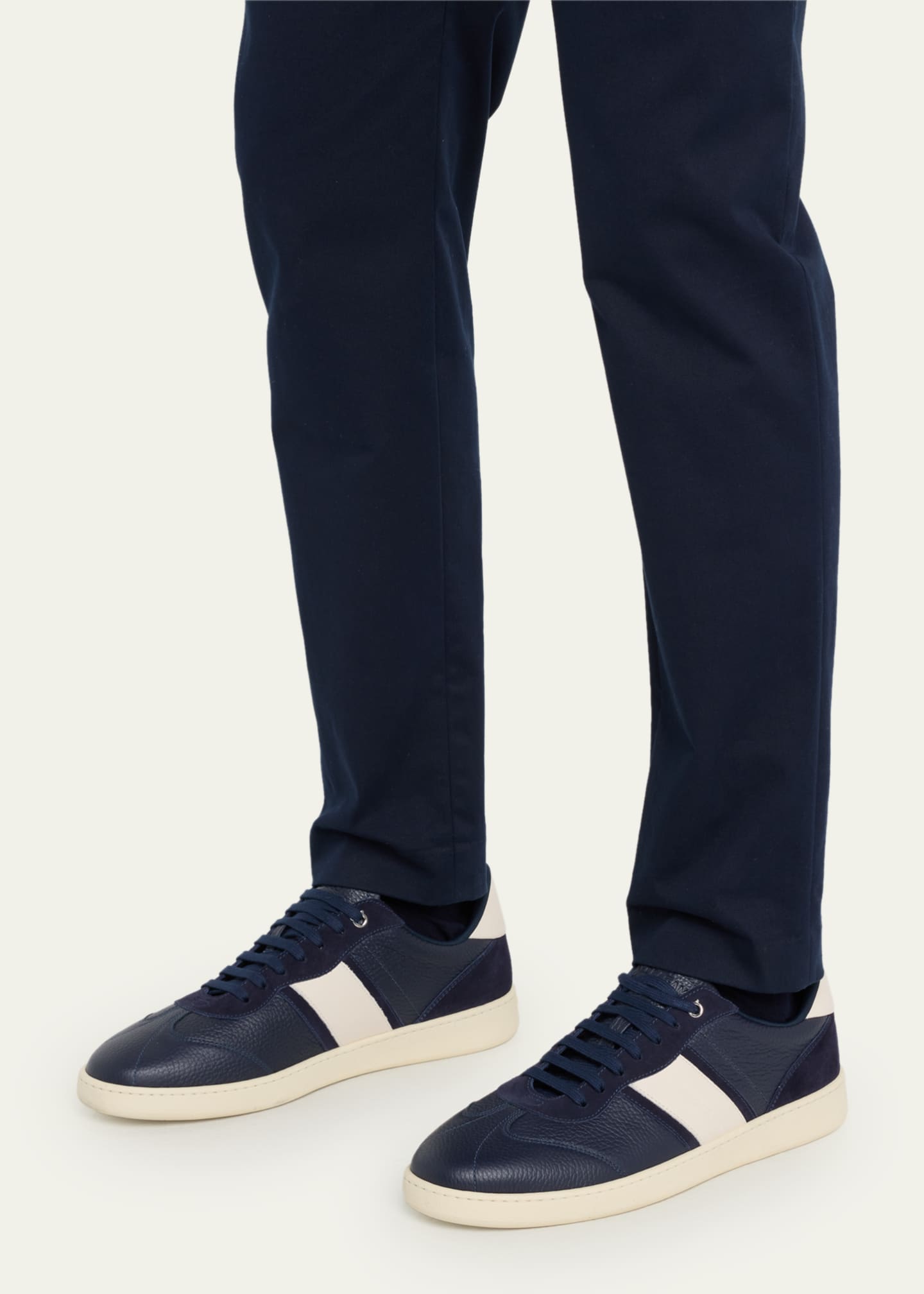 スニーカー SALVATORE FERRAGAMO ACHILLE SNEAKER IN GRAINY LEATHER New Salvatore Ferragamo Achille Leather Low Men Shoes